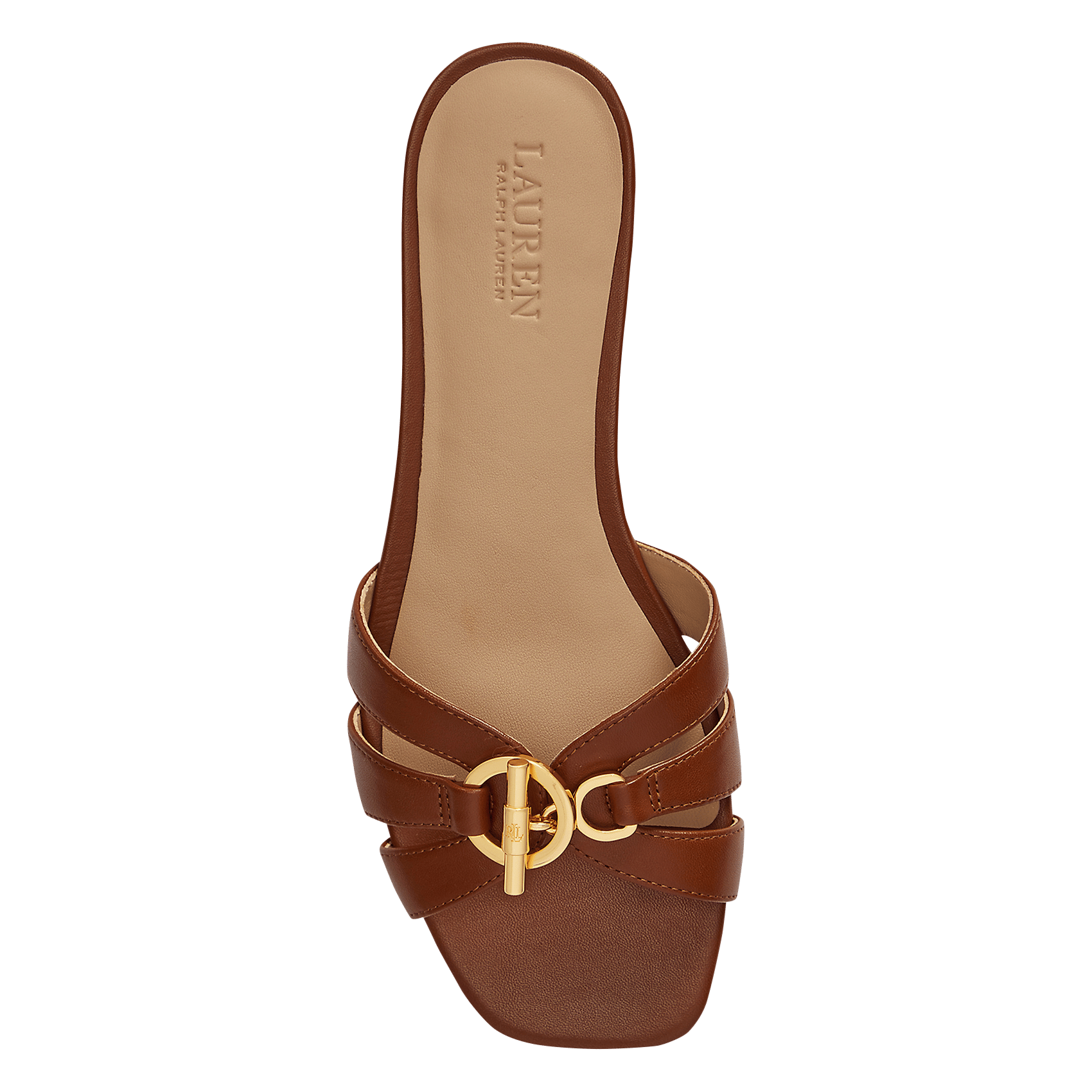 Sandales plates en cuir LAUREN RALPH LAUREN Marron