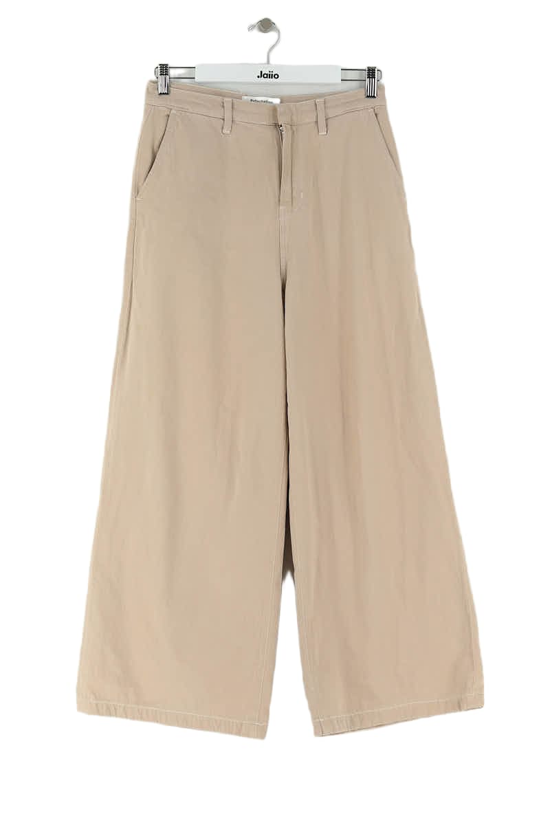 Straight cotton-blend pants REFORMATION - Seconde Main Beige