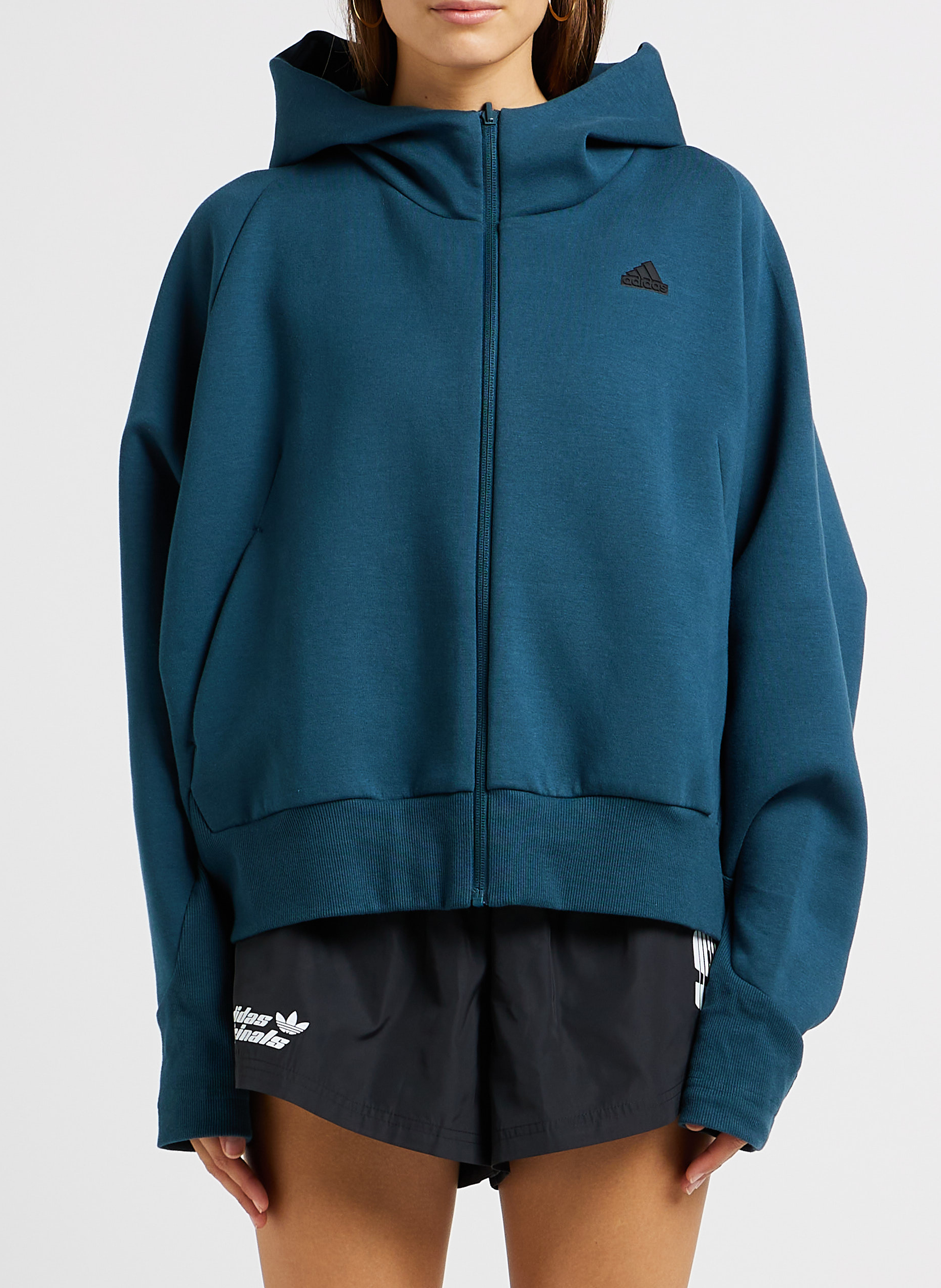 Kapuzenjacke mit Rundhalskragen ADIDAS Blau