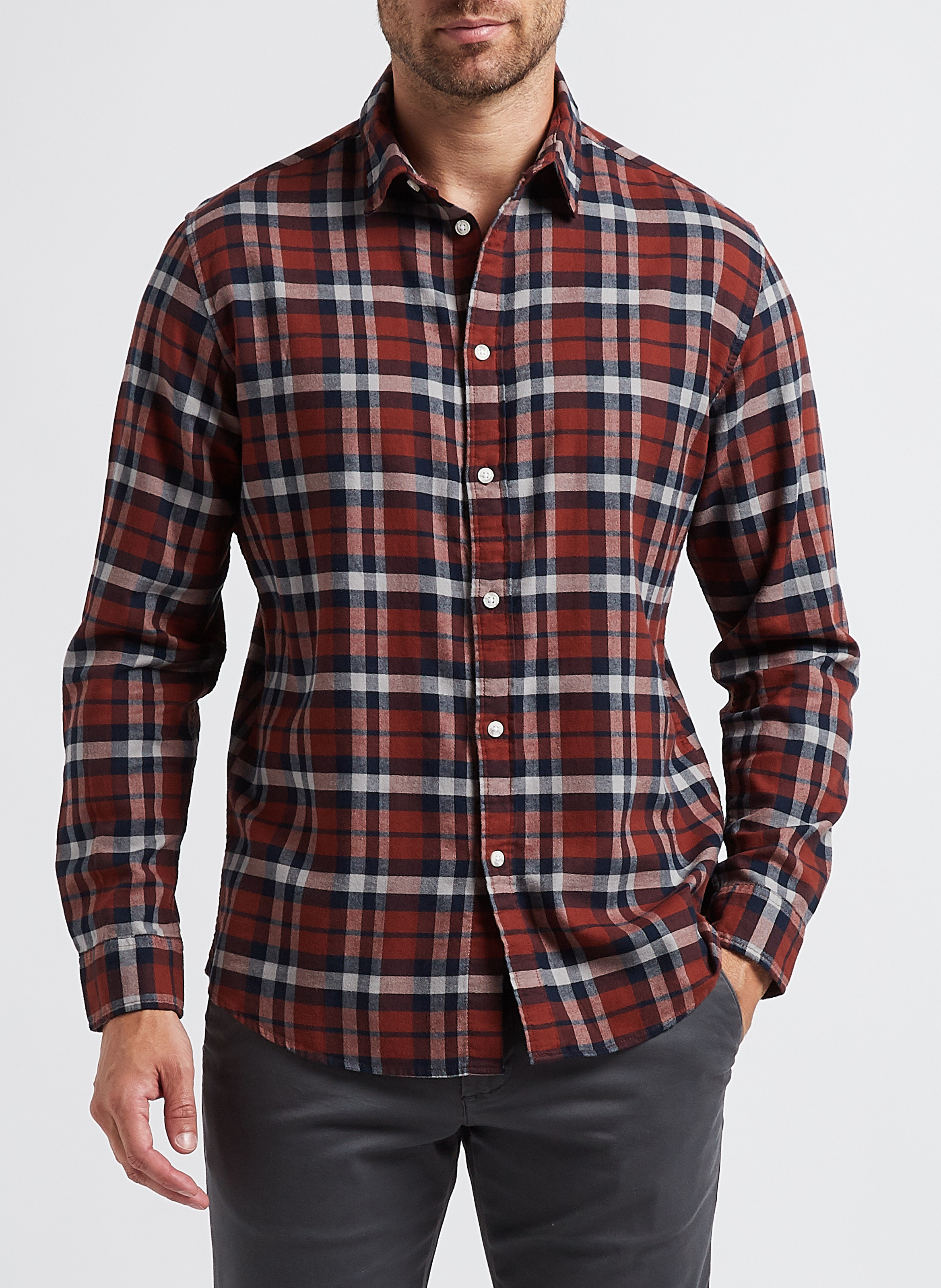 Chemise droit col classique en coton SELECTED