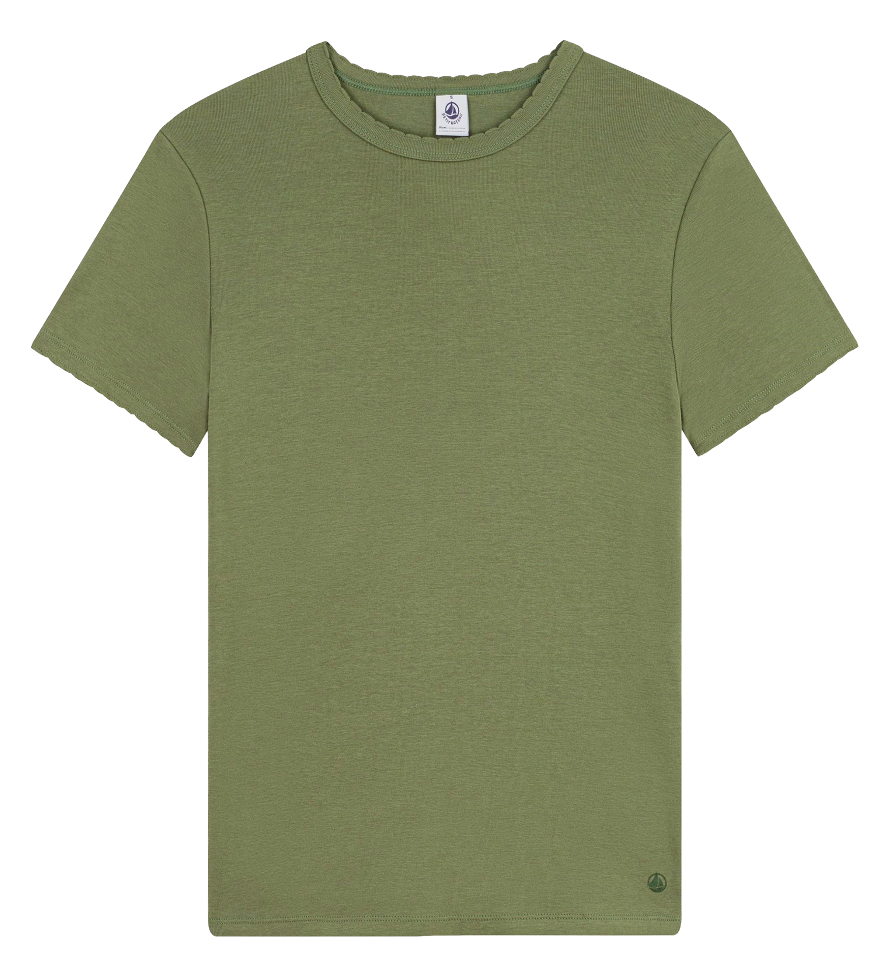 T-Shirt mit geradem Schnitt und kurzen einfarbigen Ärmeln PETIT BATEAU Khaki