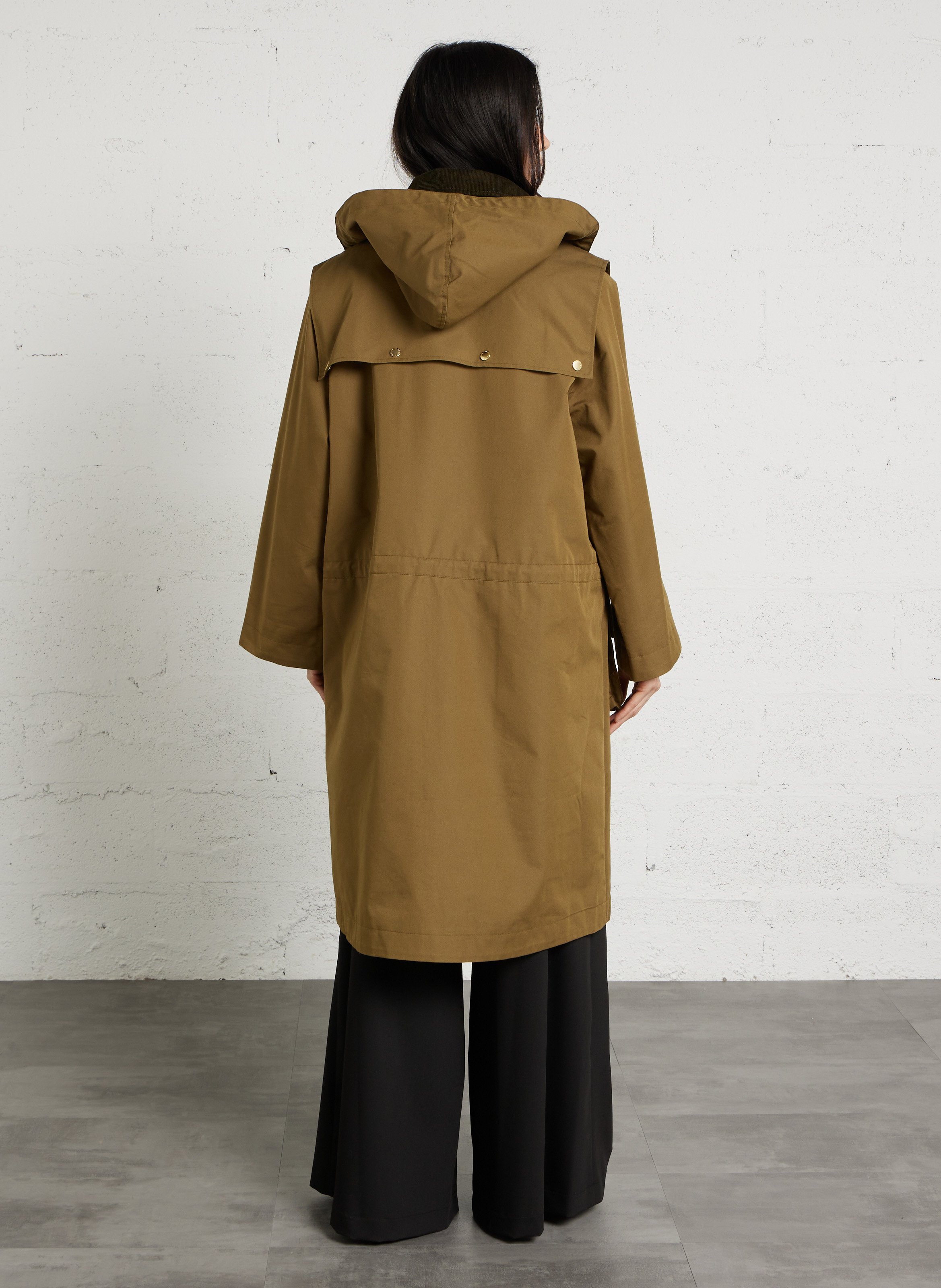 Parka met lange lengte en afneembare capuchon BARBOUR Groen