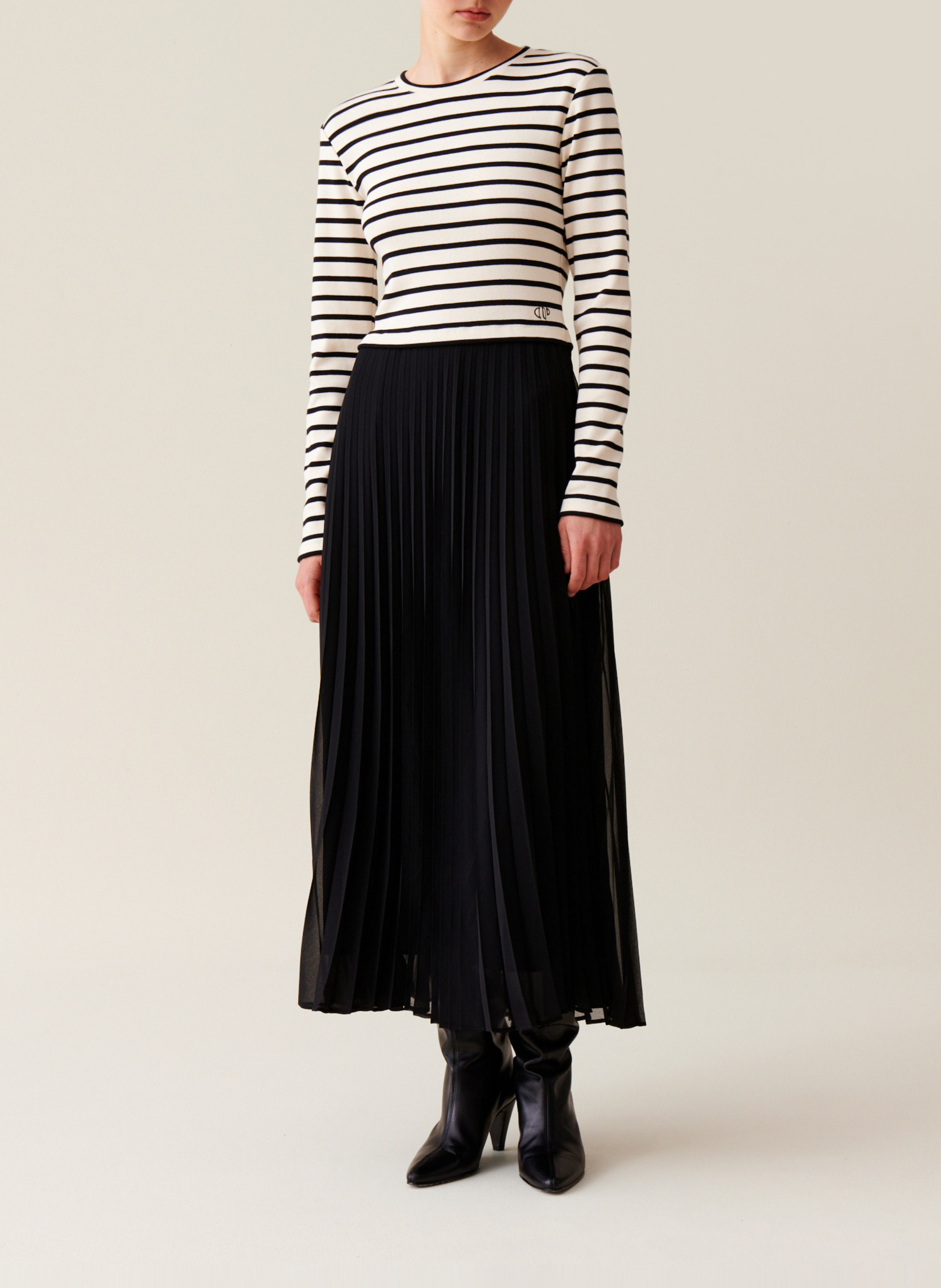 Faux-wrap striped cotton dress CLAUDIE PIERLOT Multicolored