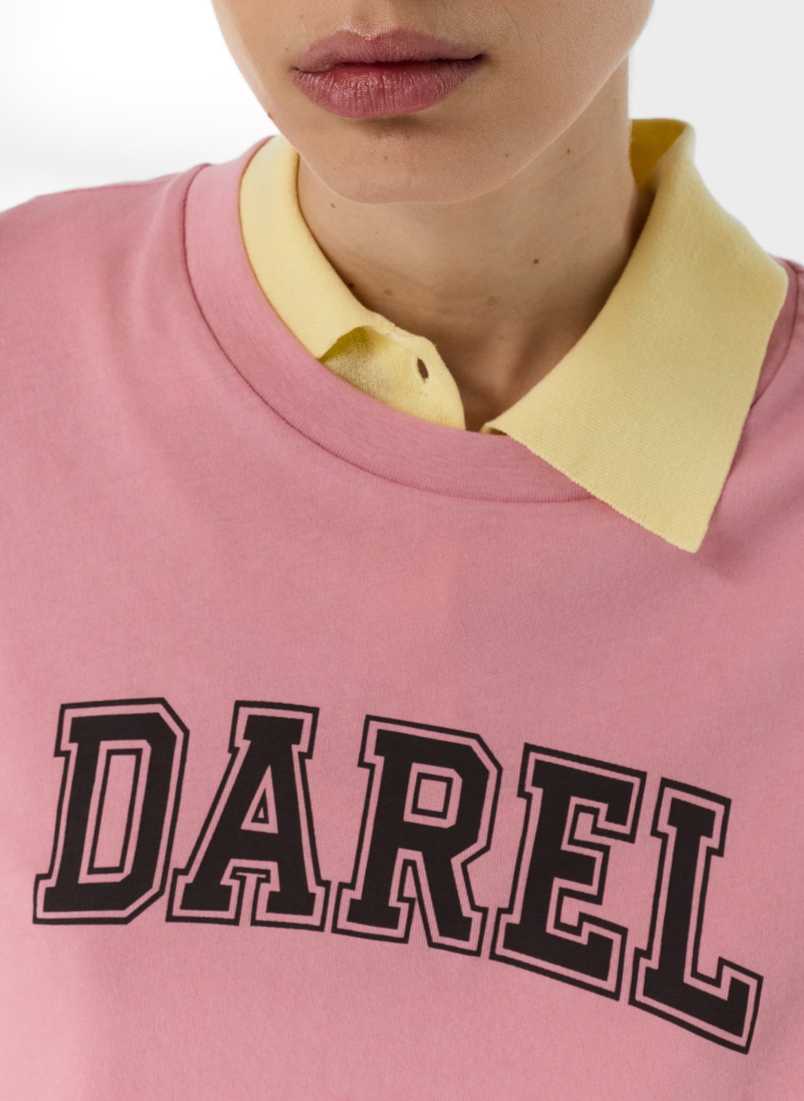 Tee-shirt droit col rond en coton GERARD DAREL Rose