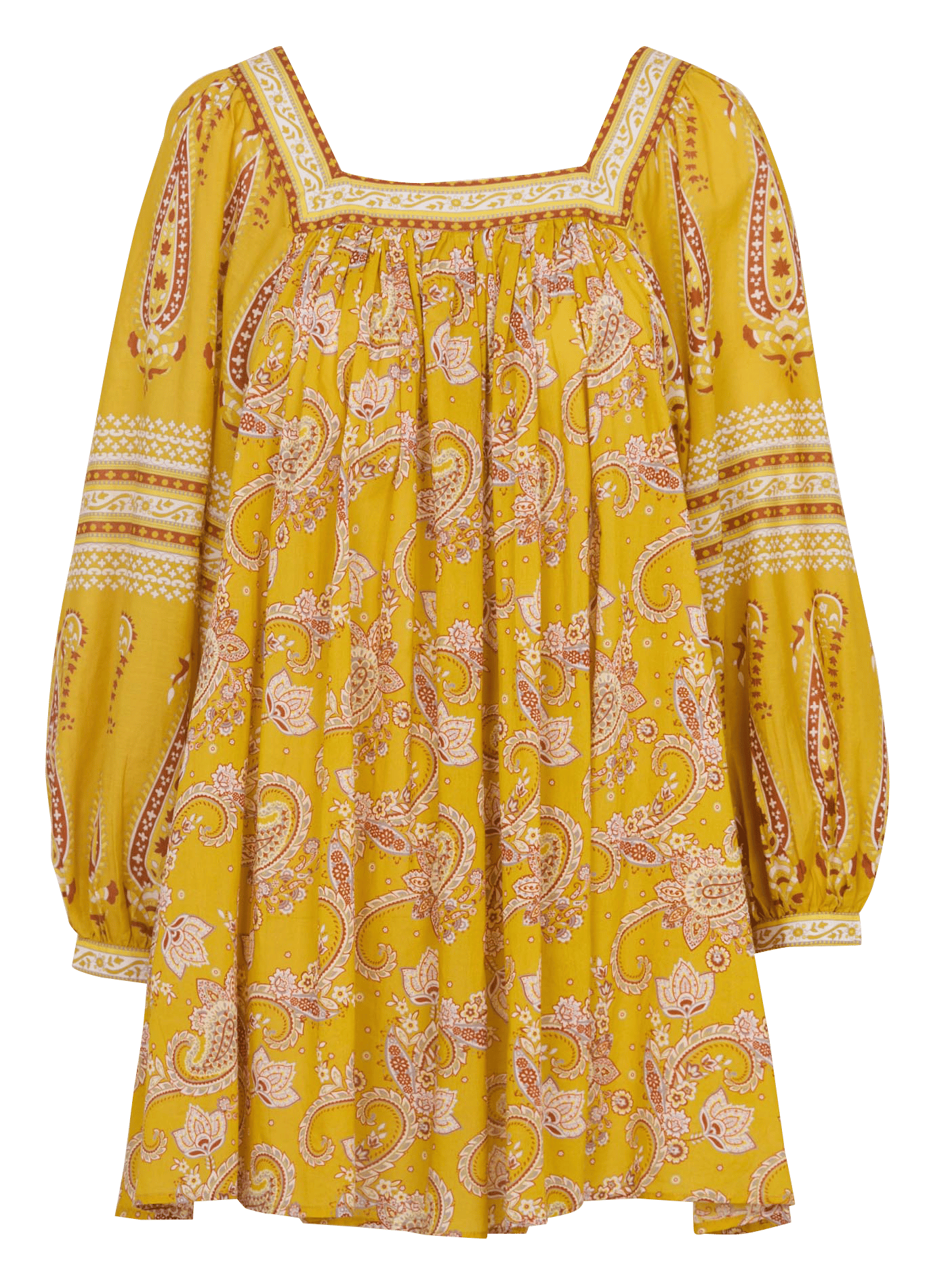 Korte, ruimvallende, katoenen jurk PETITE MENDIGOTE Groen