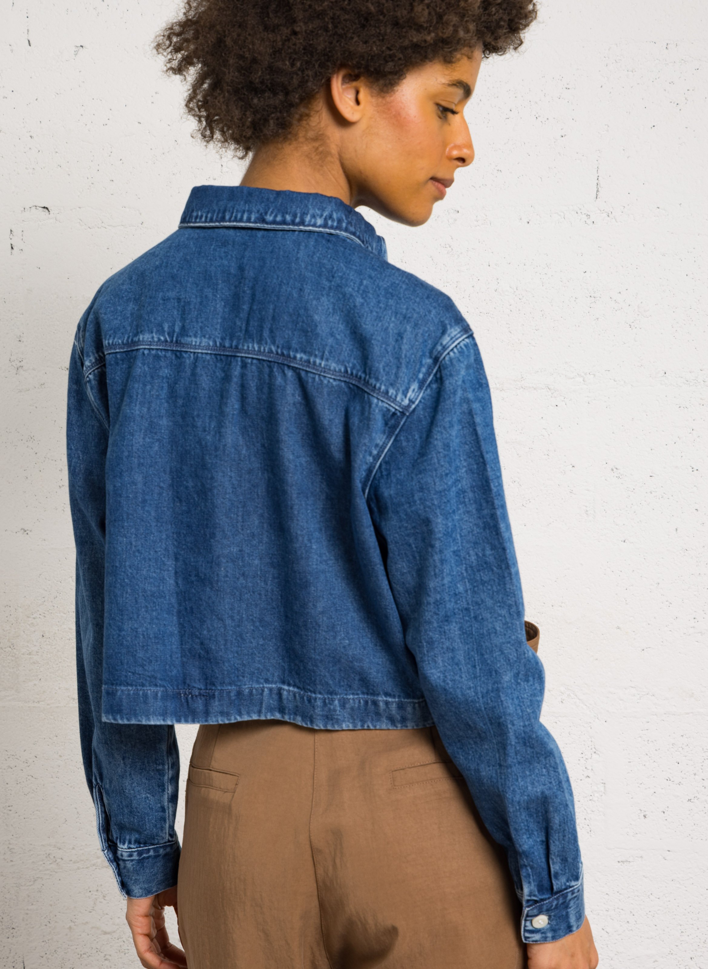 Classic denim shirt DES PETITS HAUTS Beige