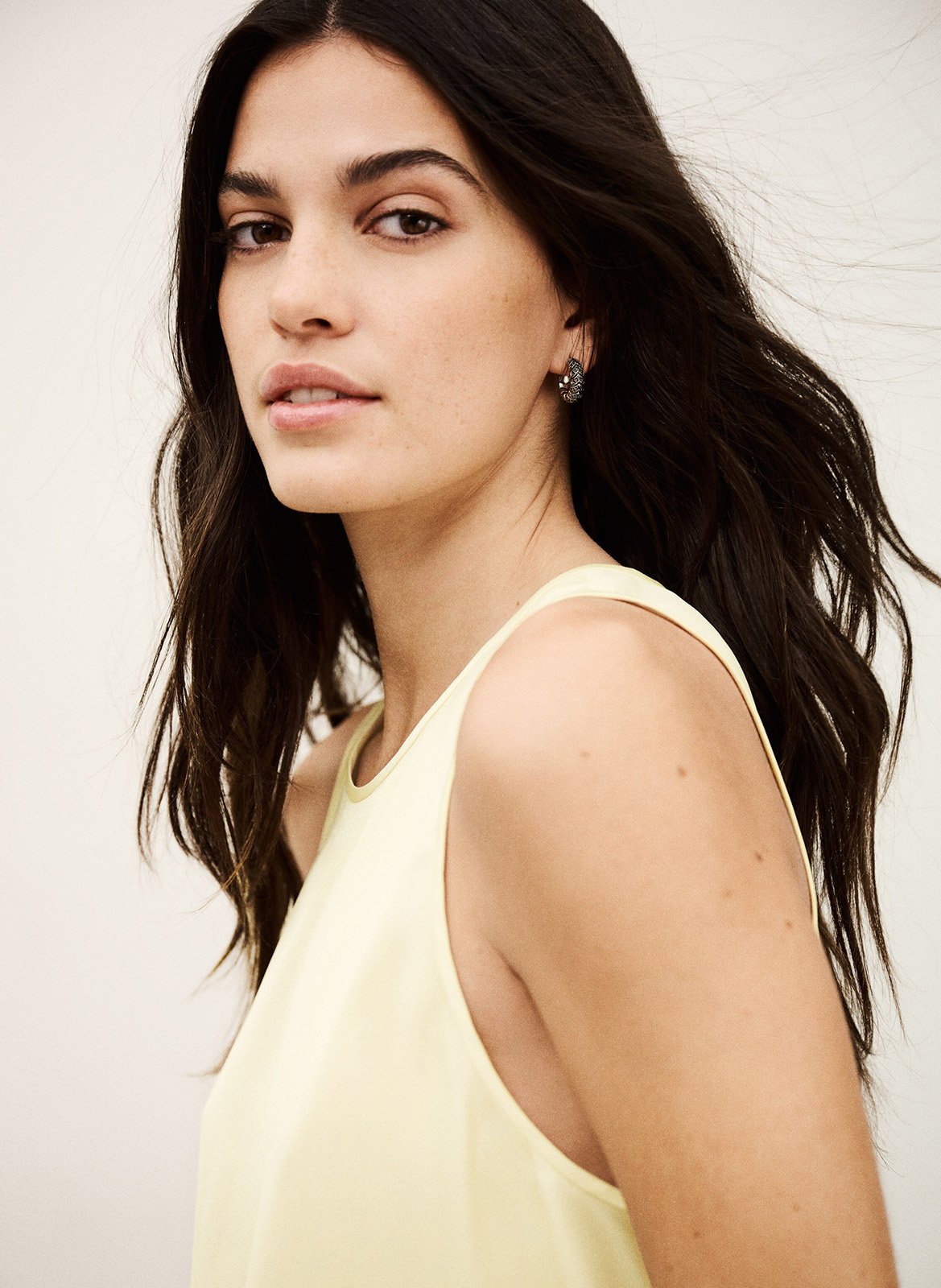 Mouwloze top met ronde hals in effen kleur BA&SH Beige