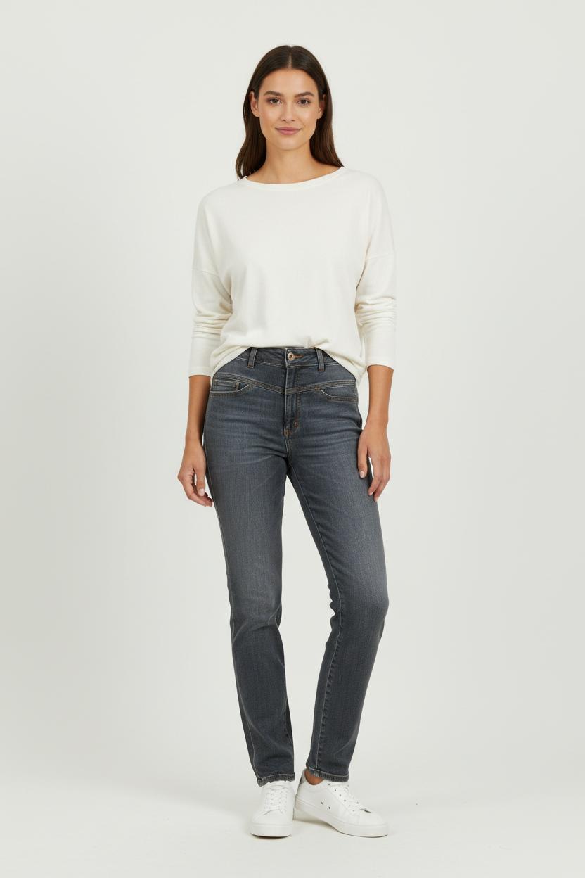 Cropped slim jeans with studs CLOSED - Seconde Main Grey
