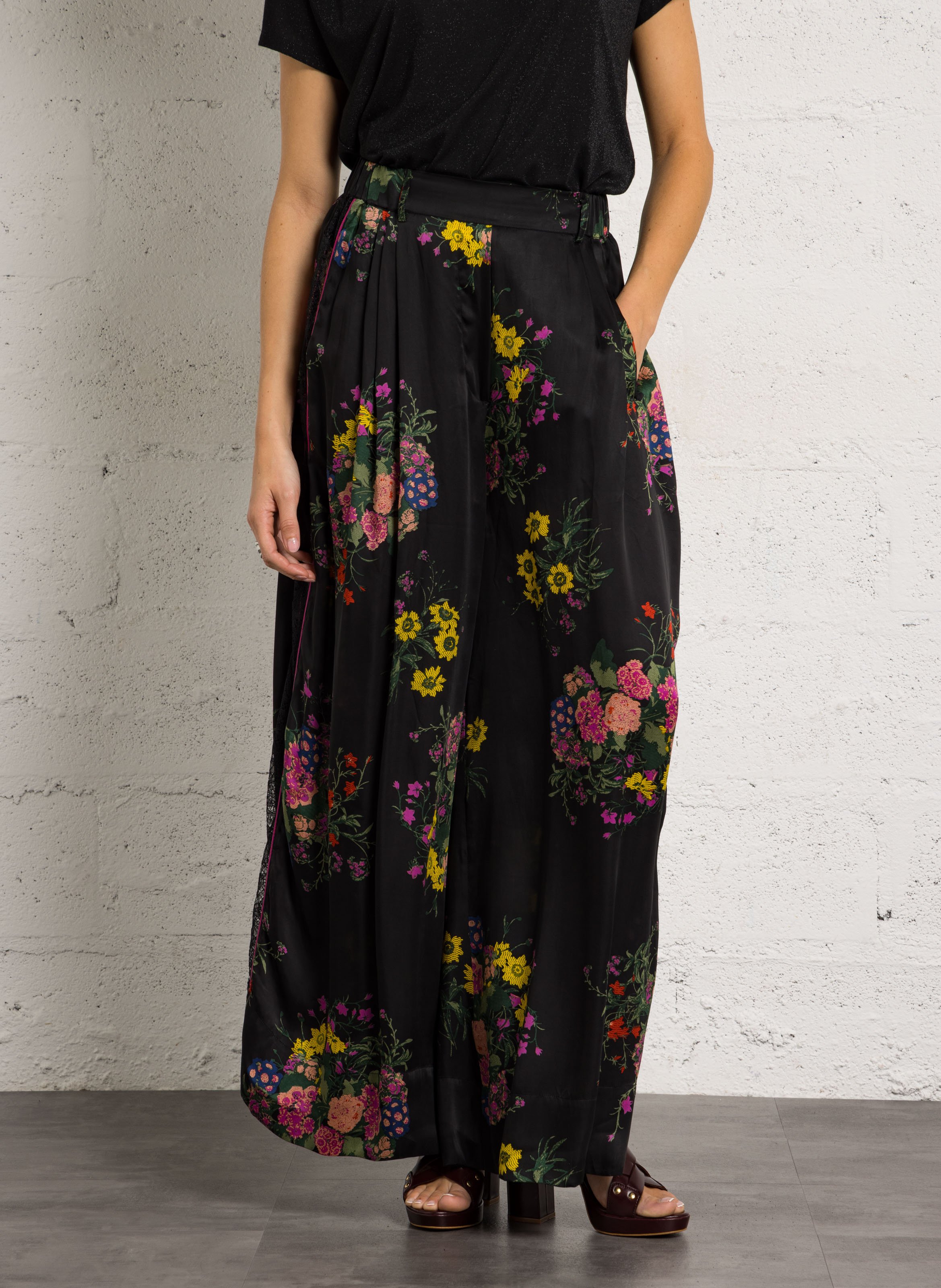 Bandplooibroek met hoge taille MES DEMOISELLES Veelkleurig