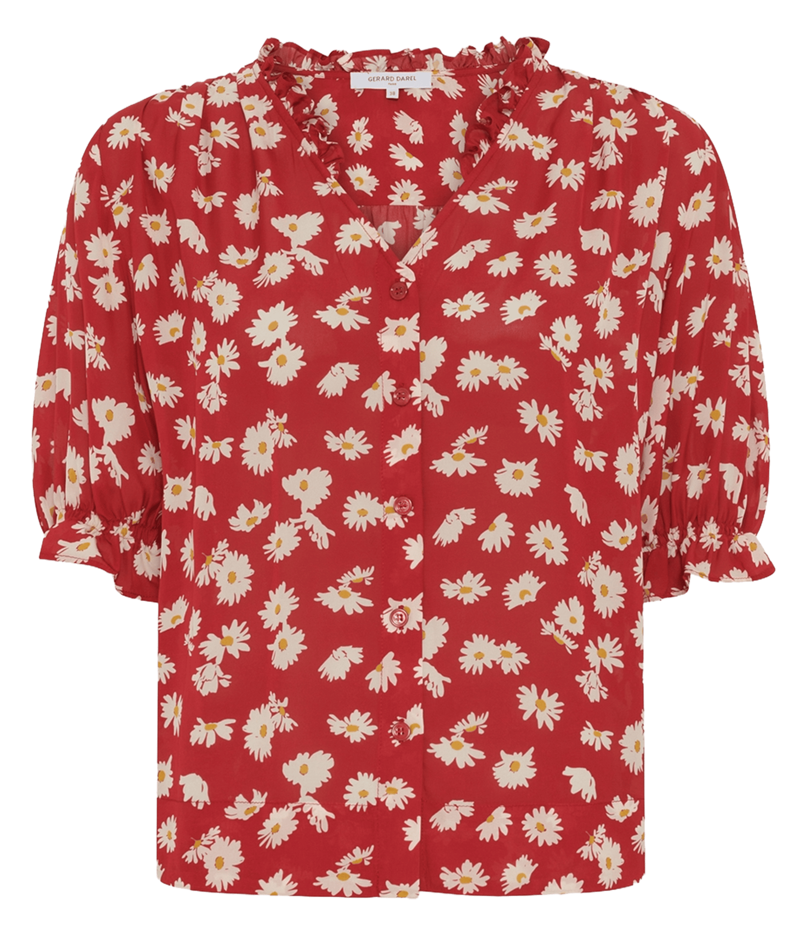 Blusenhemd mit V-Ausschnitt und Print GERARD DAREL Rot