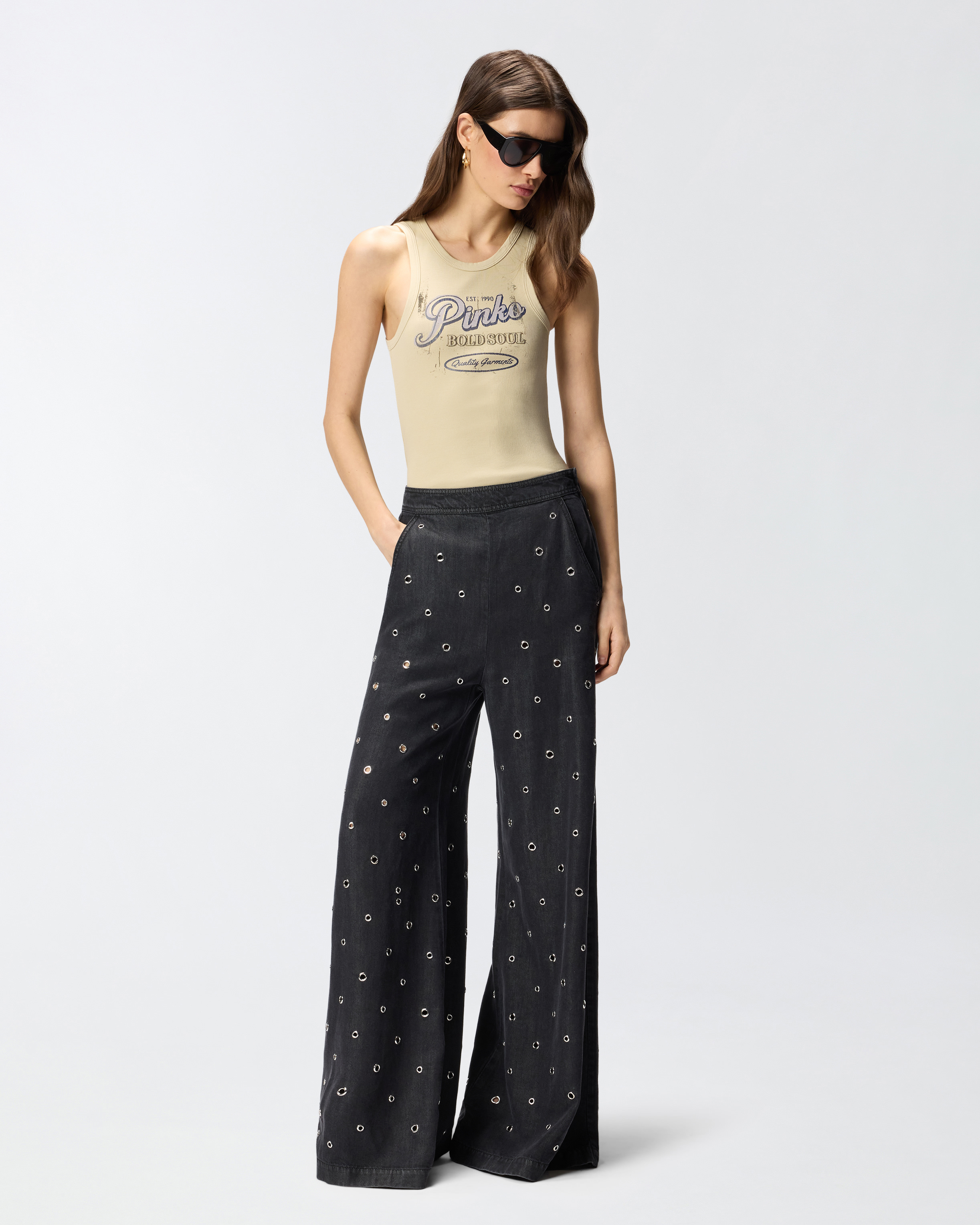 Vintage message tank top PINKO Blue