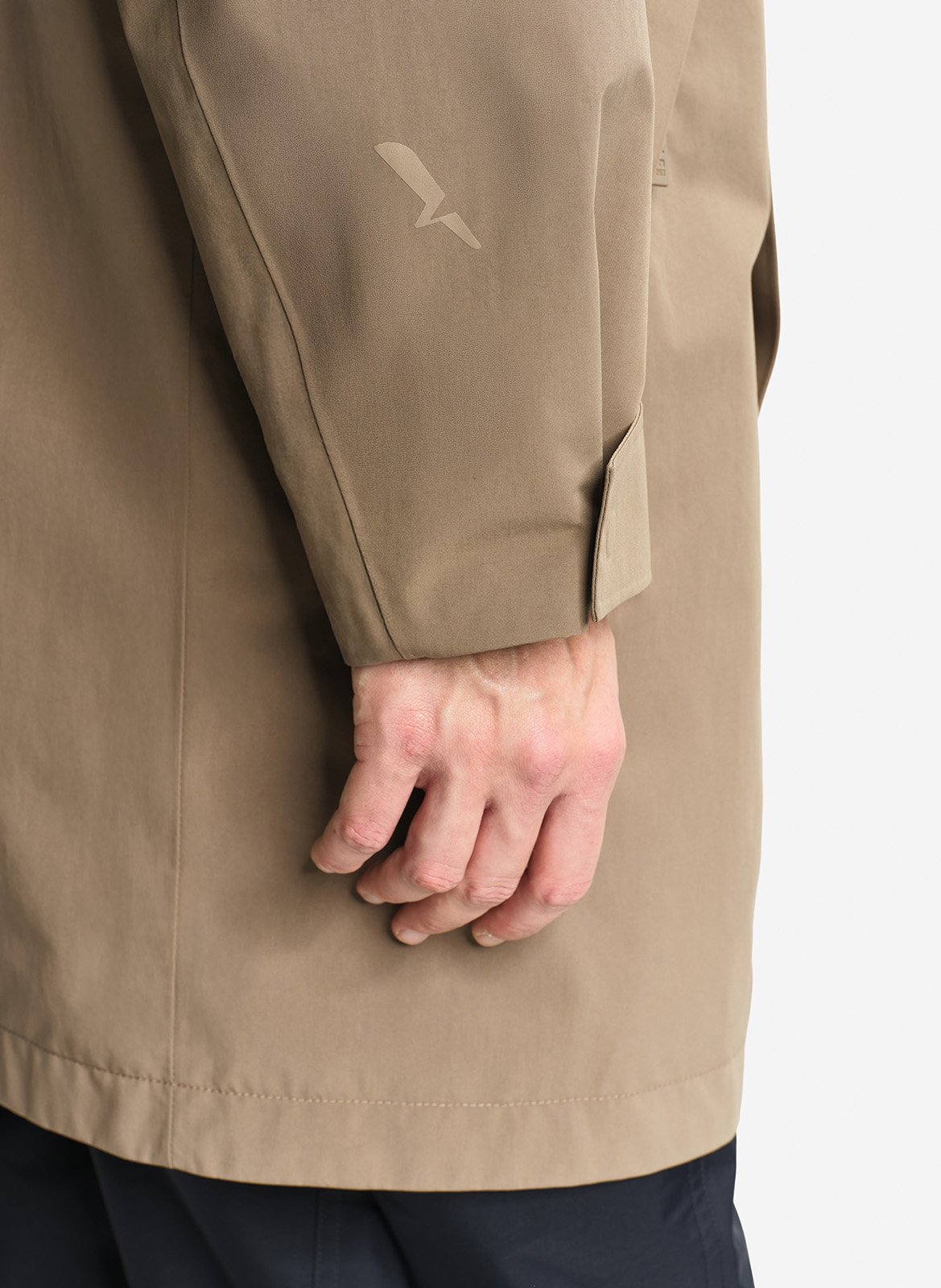 Mid-length straight hooded parka AIGLE Brown