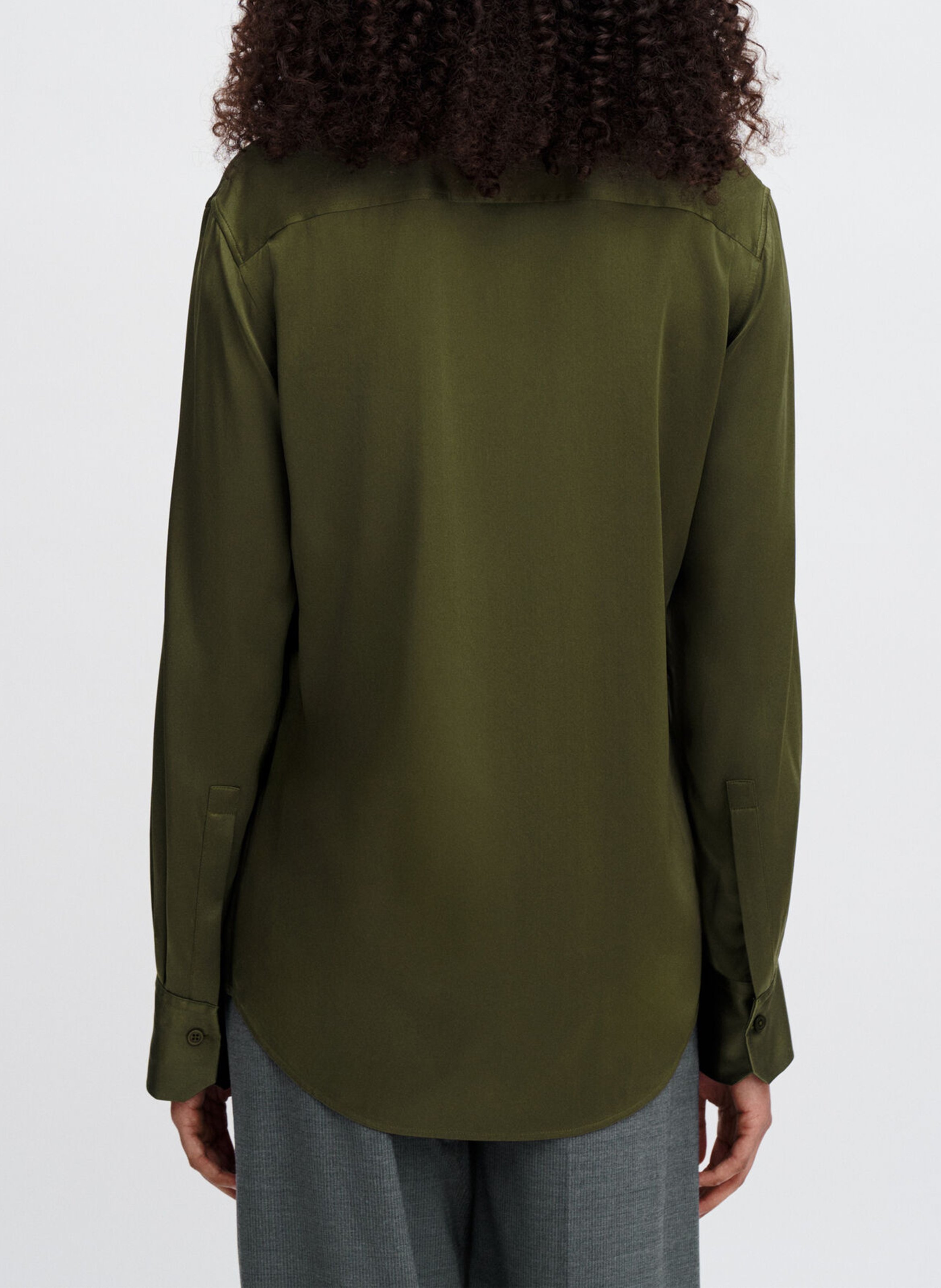 Soepel satijnen effen blouse FILIPPA K Groen
