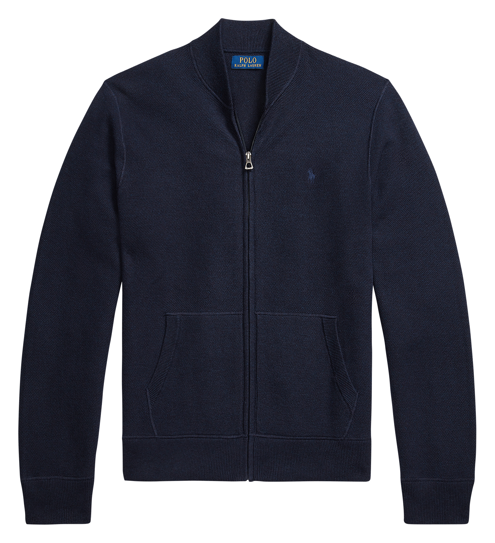 Pull zippé en coton POLO RALPH LAUREN Bleu