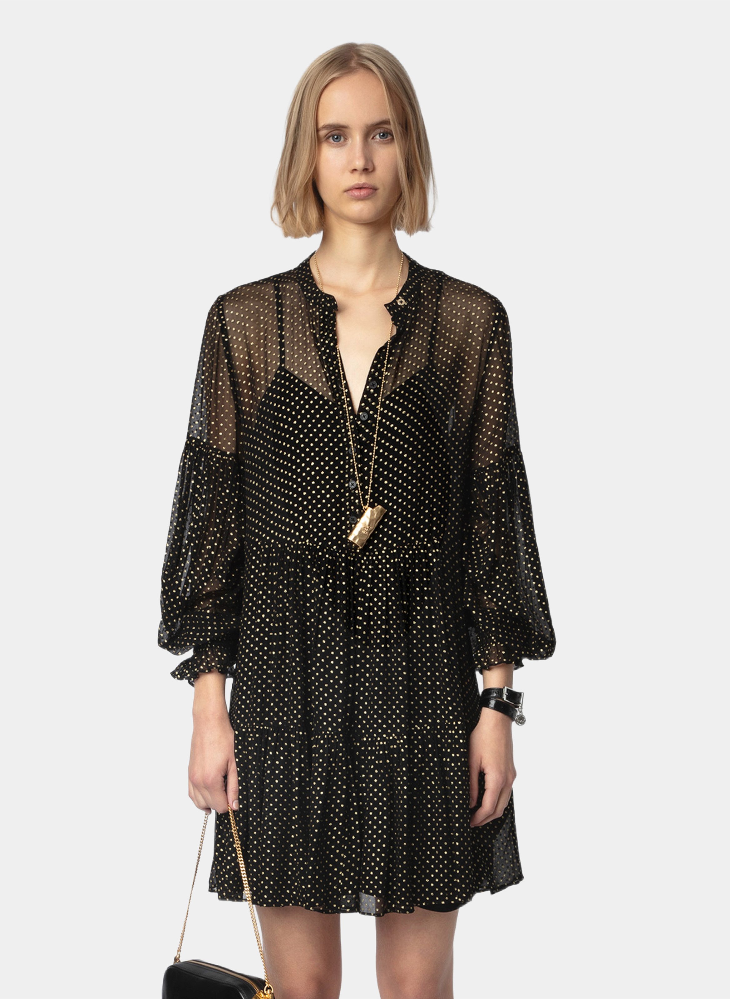 Kurzes transparentes Kleid ZADIG&VOLTAIRE Schwarz