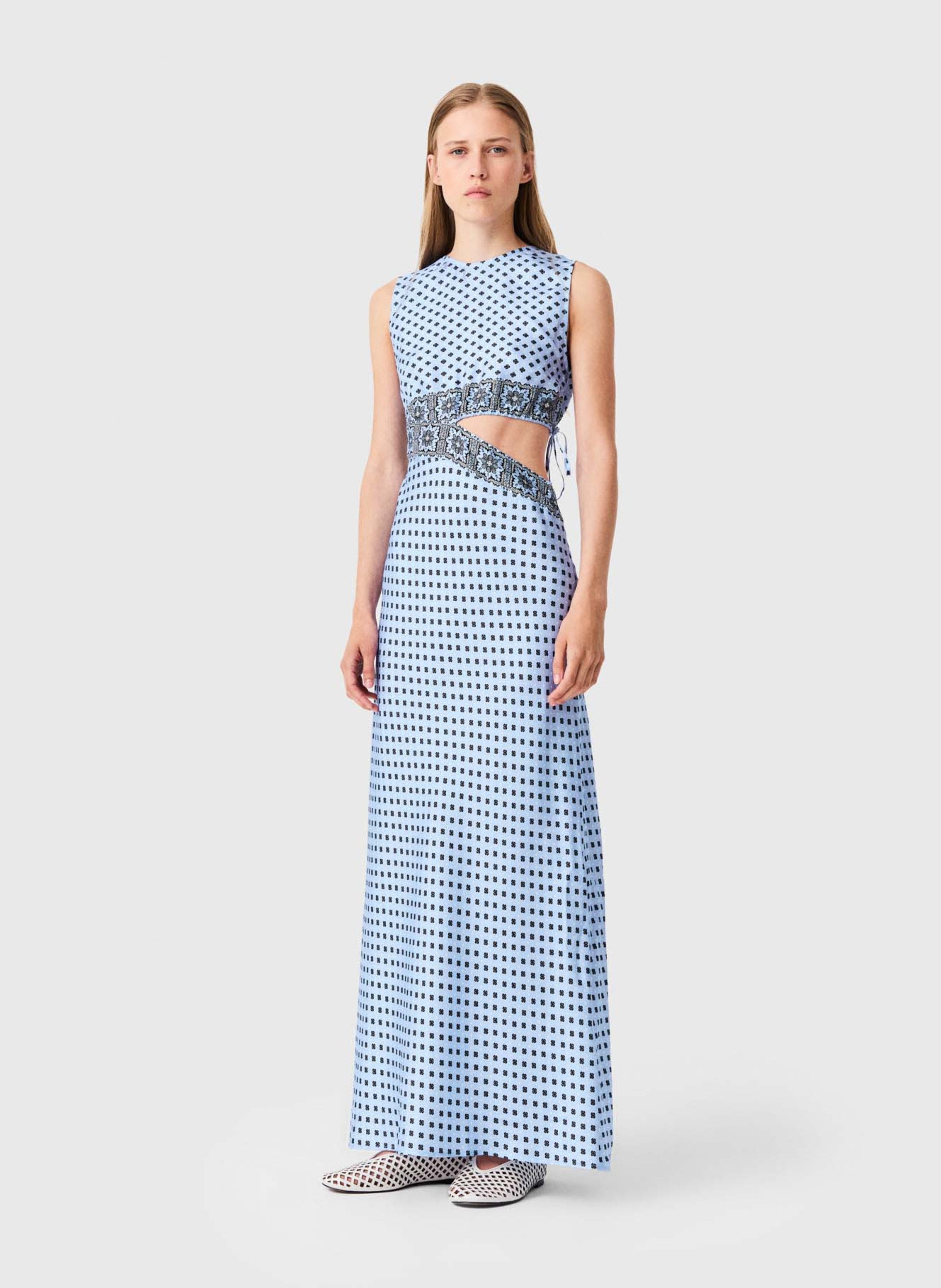 Robe longue asymétrique MAJE Bleu