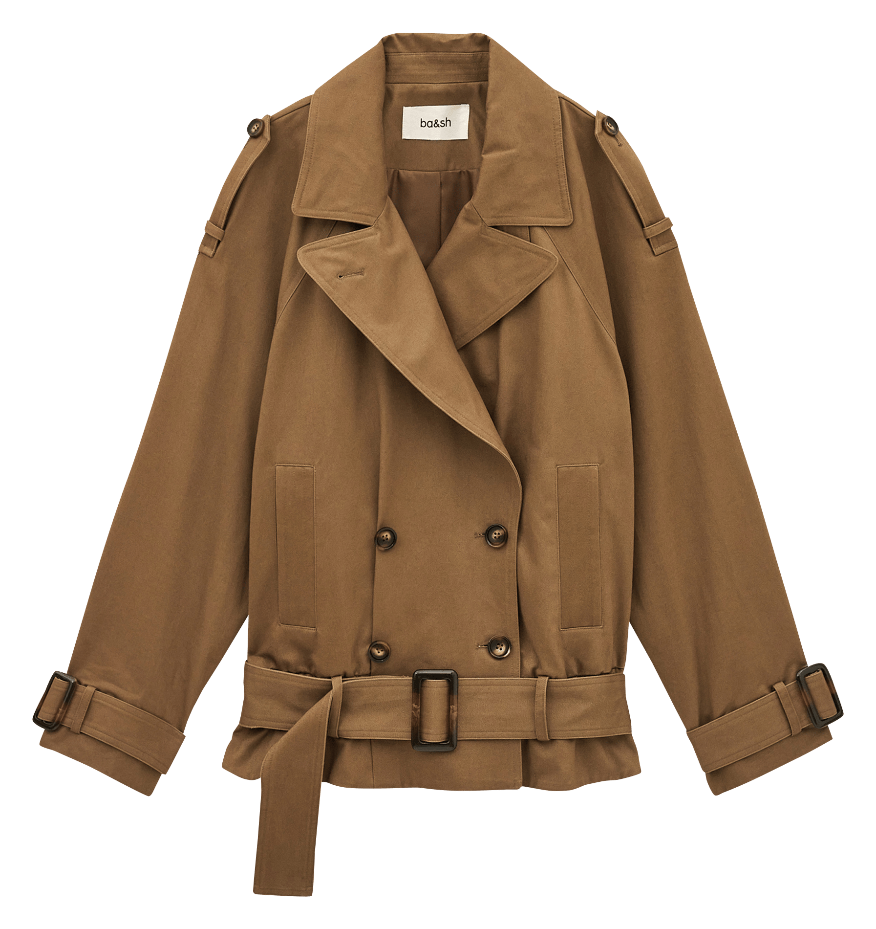 Korte effen trenchcoat BA&SH Bruin