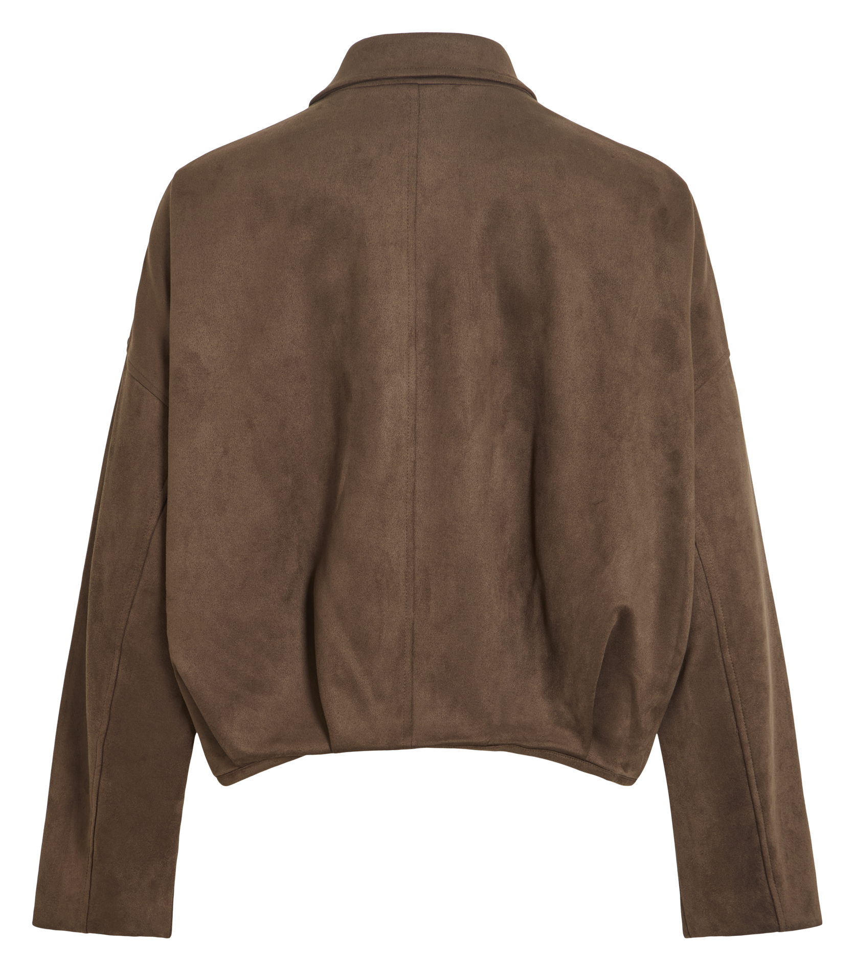 Short zip-up suede jacket VILA Brown