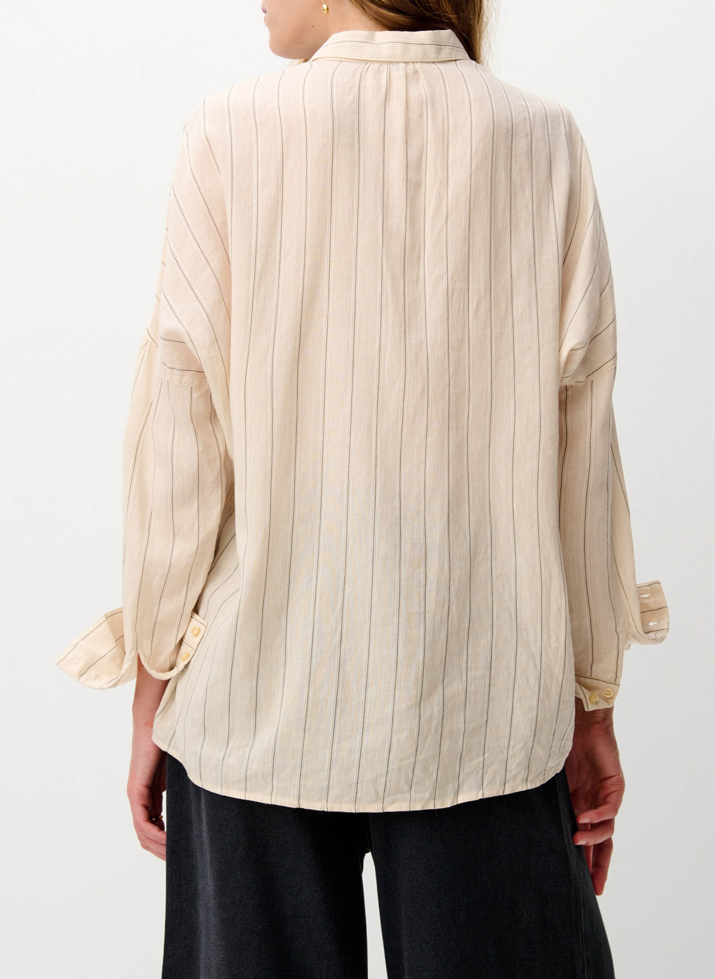 Weite Bluse mit klassischem Kragen SESSUN Beige