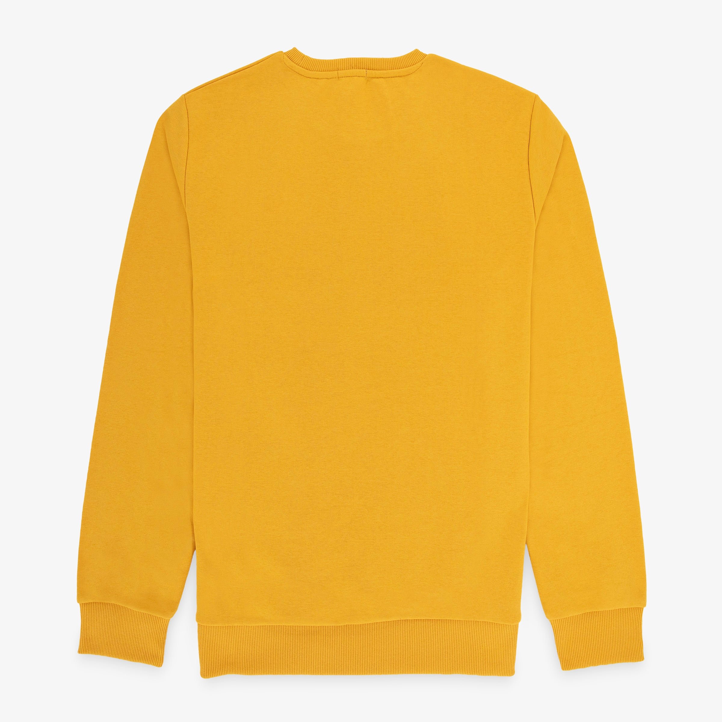 Round neck sweatshirt in cotton fleece. SERGE BLANCO Yellow