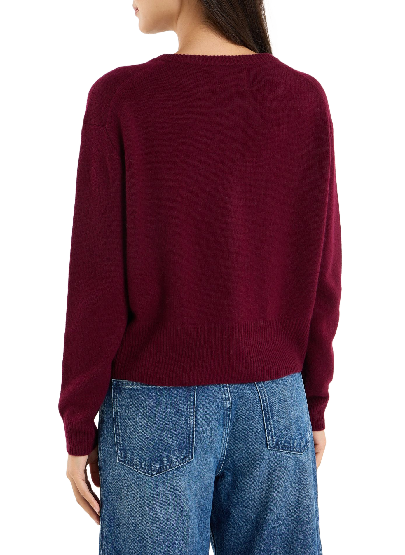 Fluffy round-neck cashmere cardigan by Bardi SAISON 1865 Red