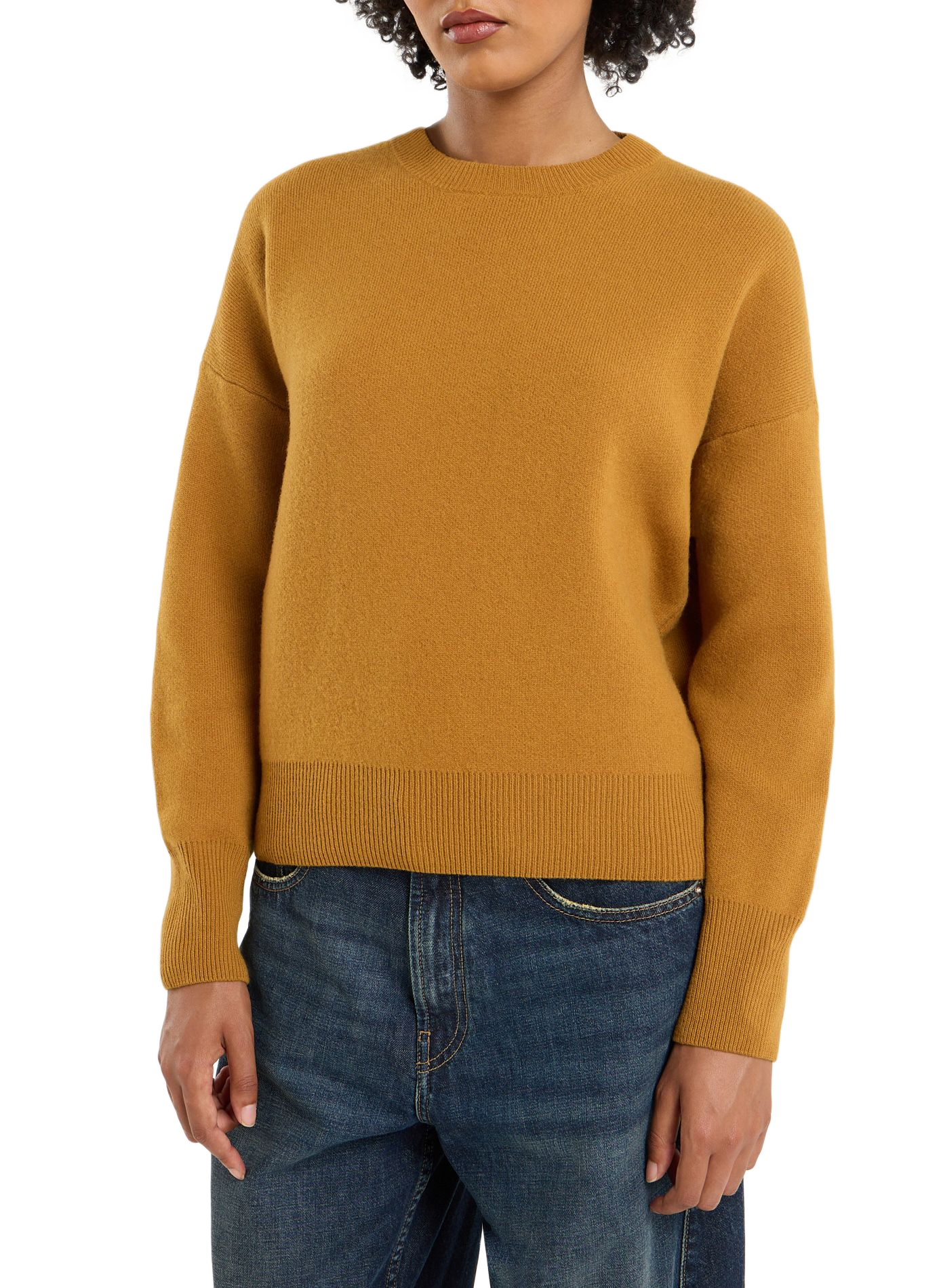 Round neck wool sweater brandi SAISON 1865 Yellow
