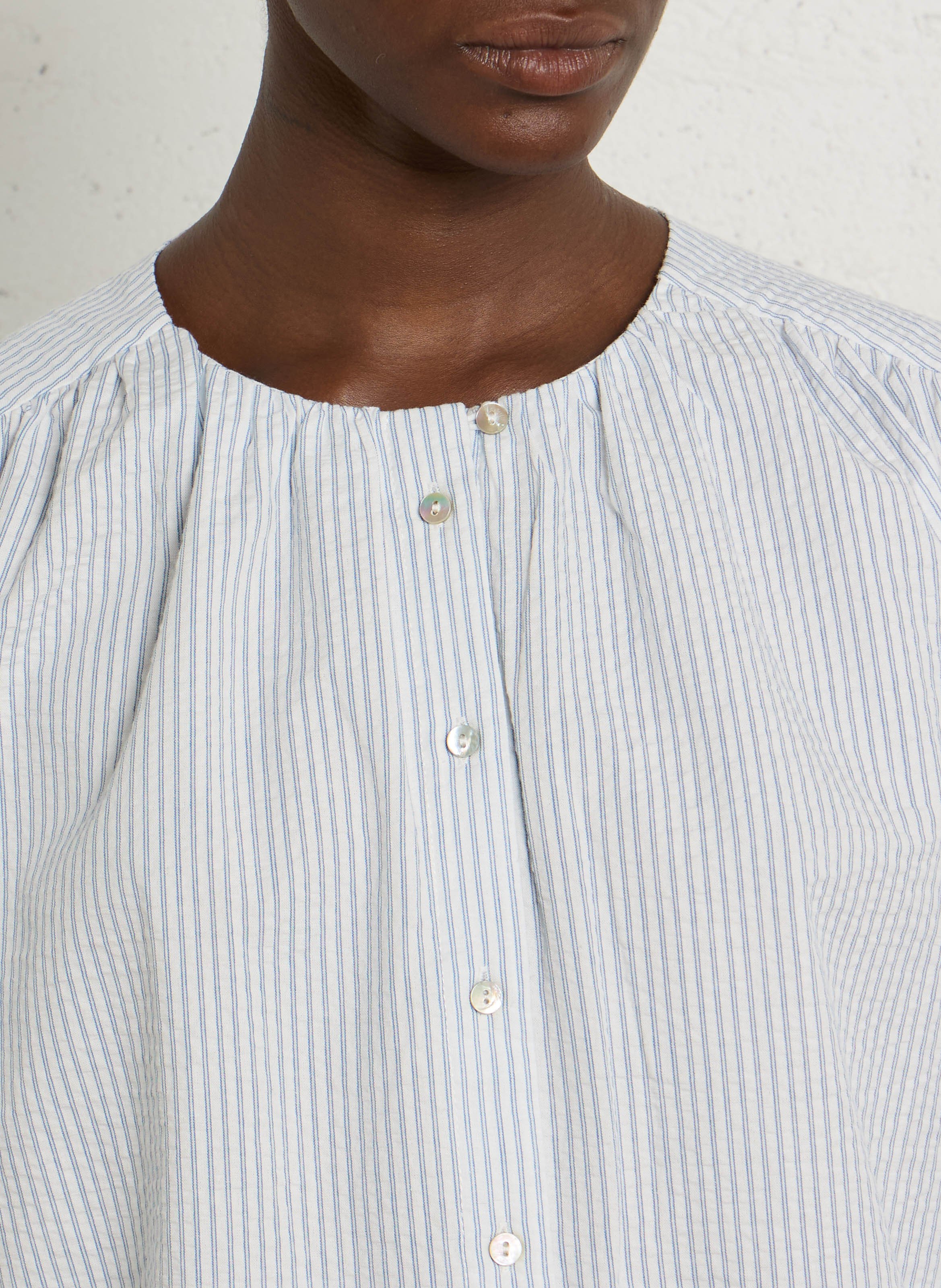 Chemise droite col classique en coton JC SOPHIE Bleu