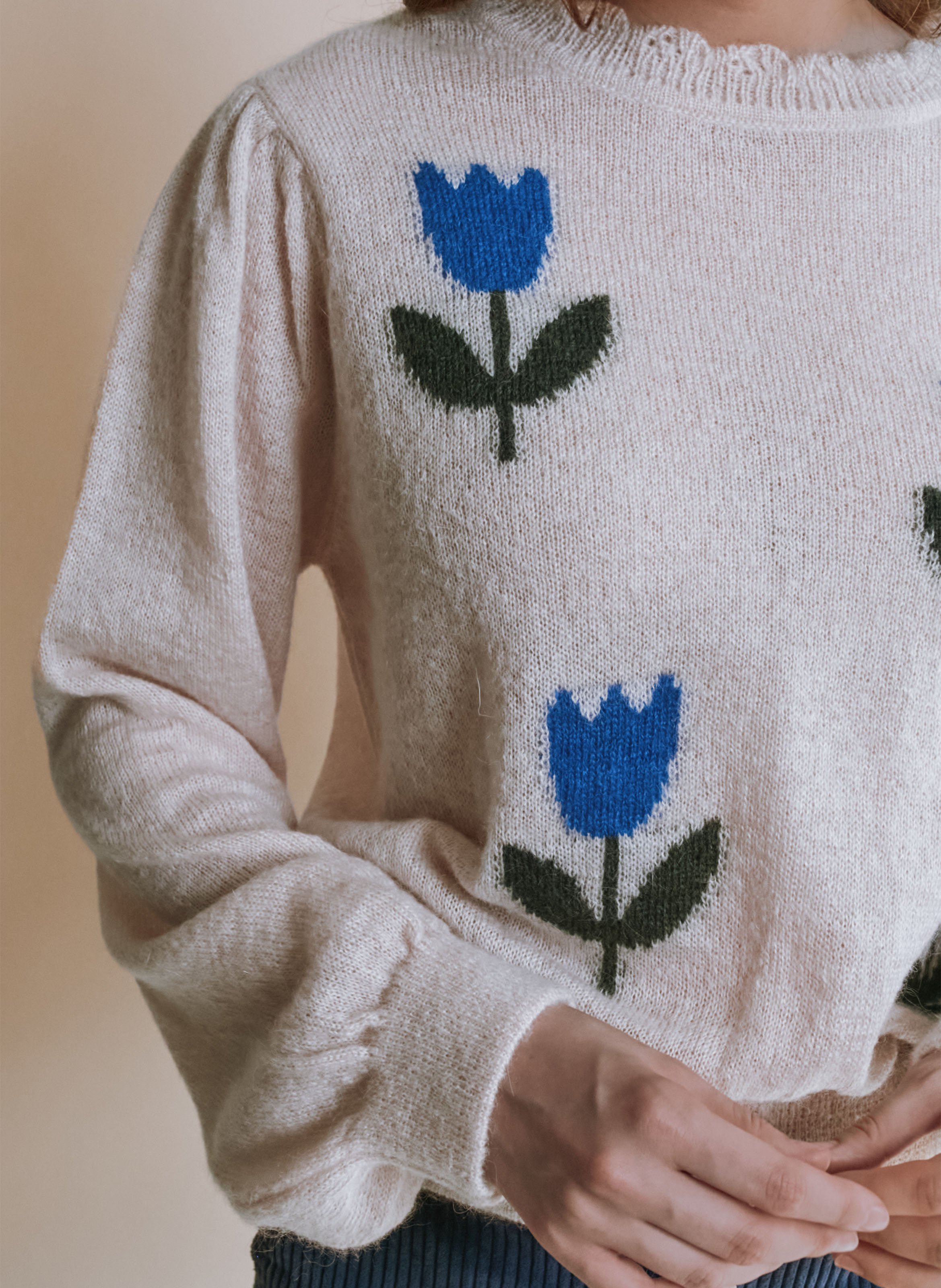Round-neck wool-blend sweater EMILE ET IDA Blue