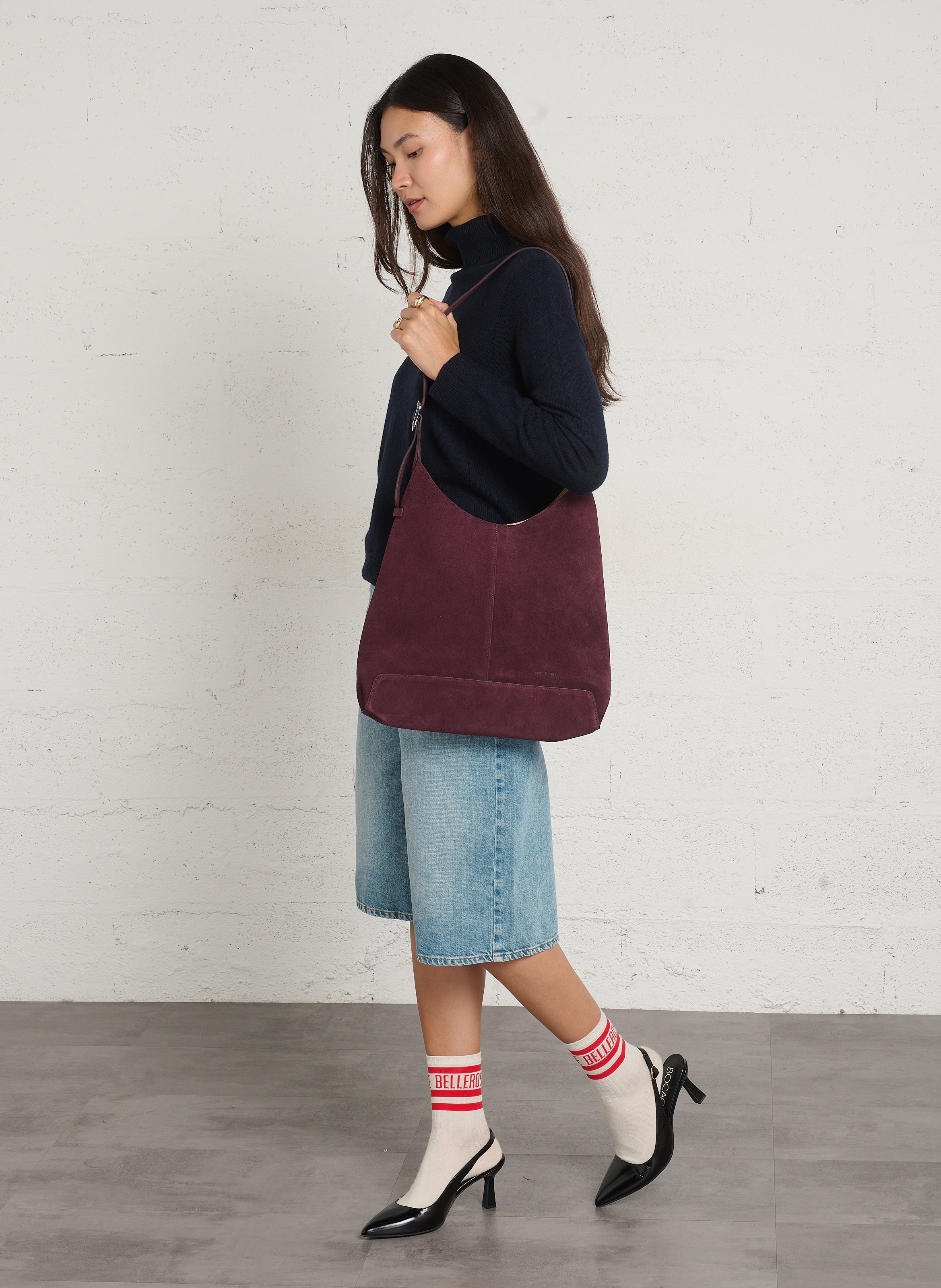 Hobotas van veloursleer NAT & NIN Violet