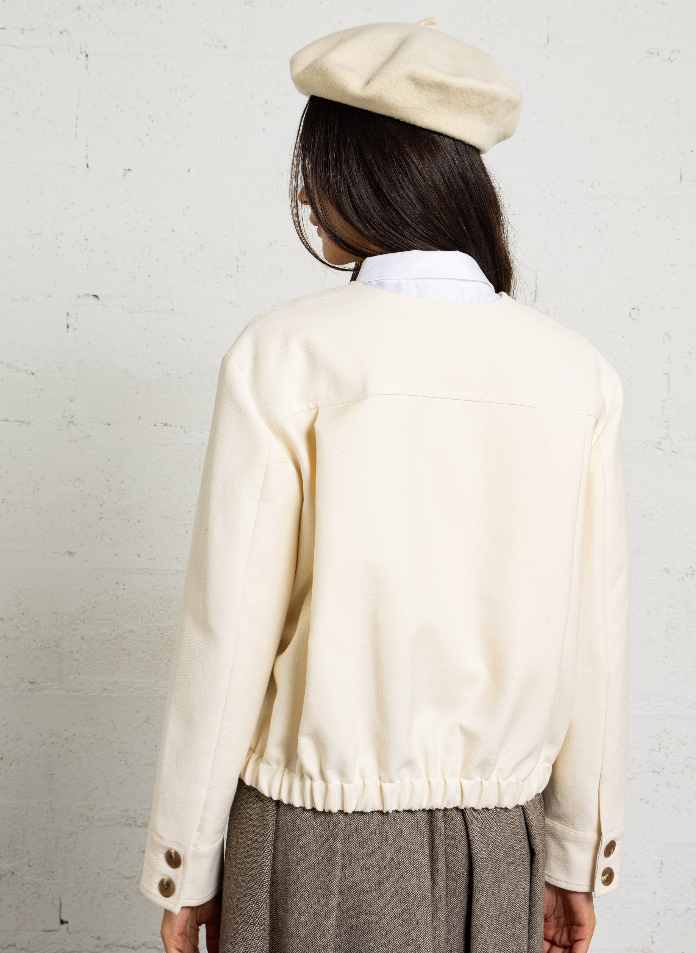Veste droite en coton mélangé MAISON 123 Beige