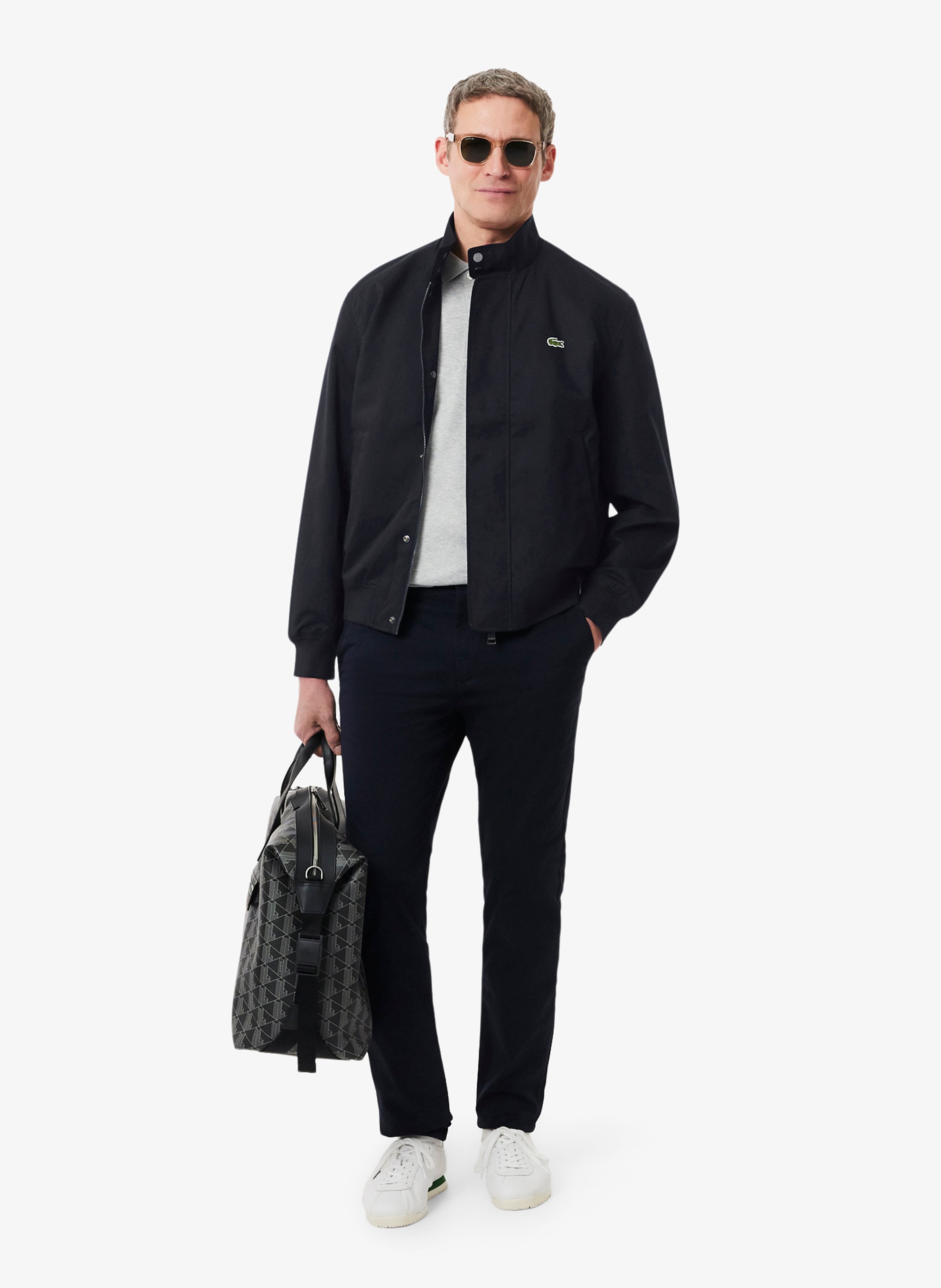 Straight Fit Water-Repellent High Collar Jacket LACOSTE Blue