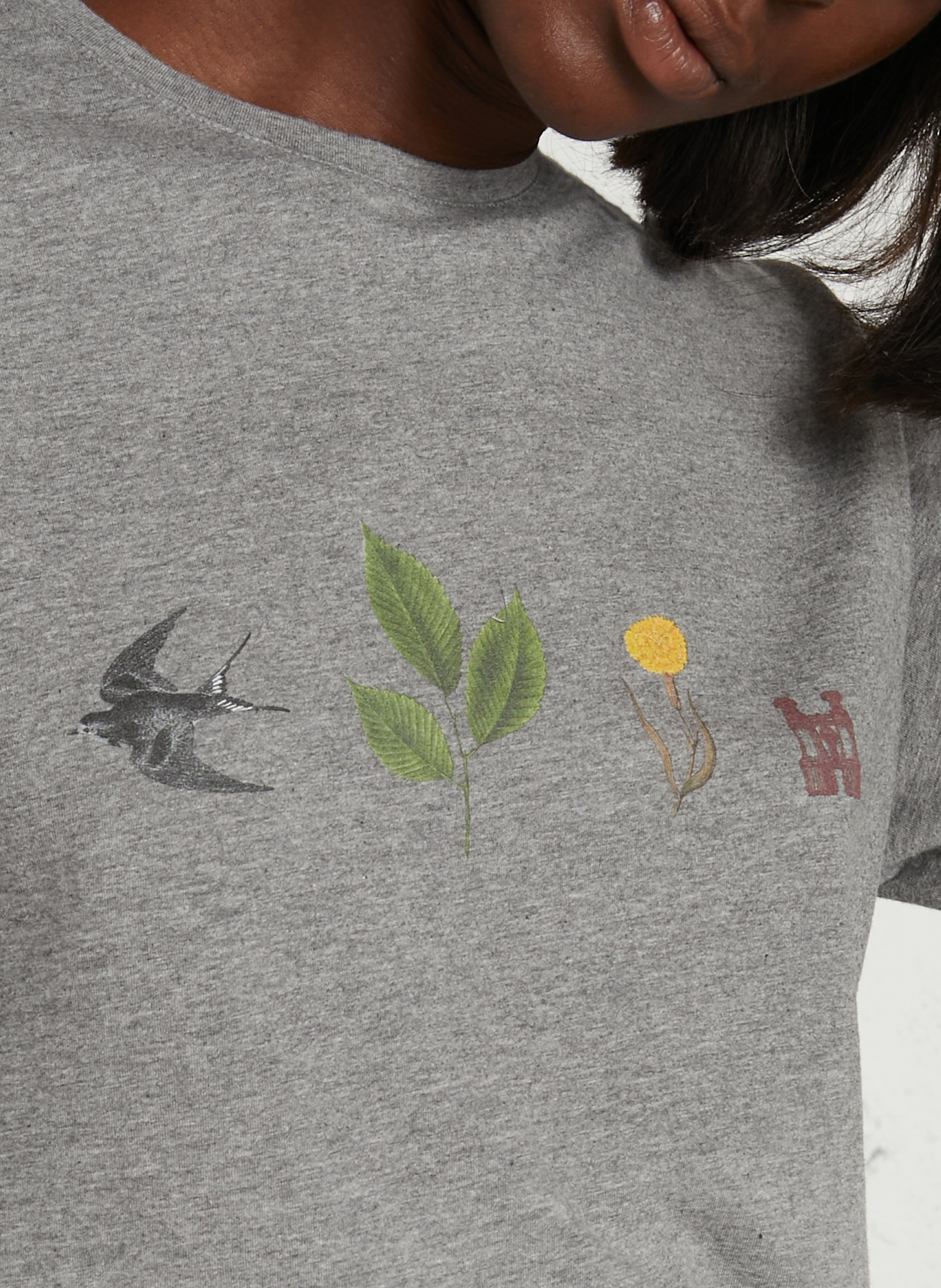 T-shirt manches longues en coton NICE THINGS Gris