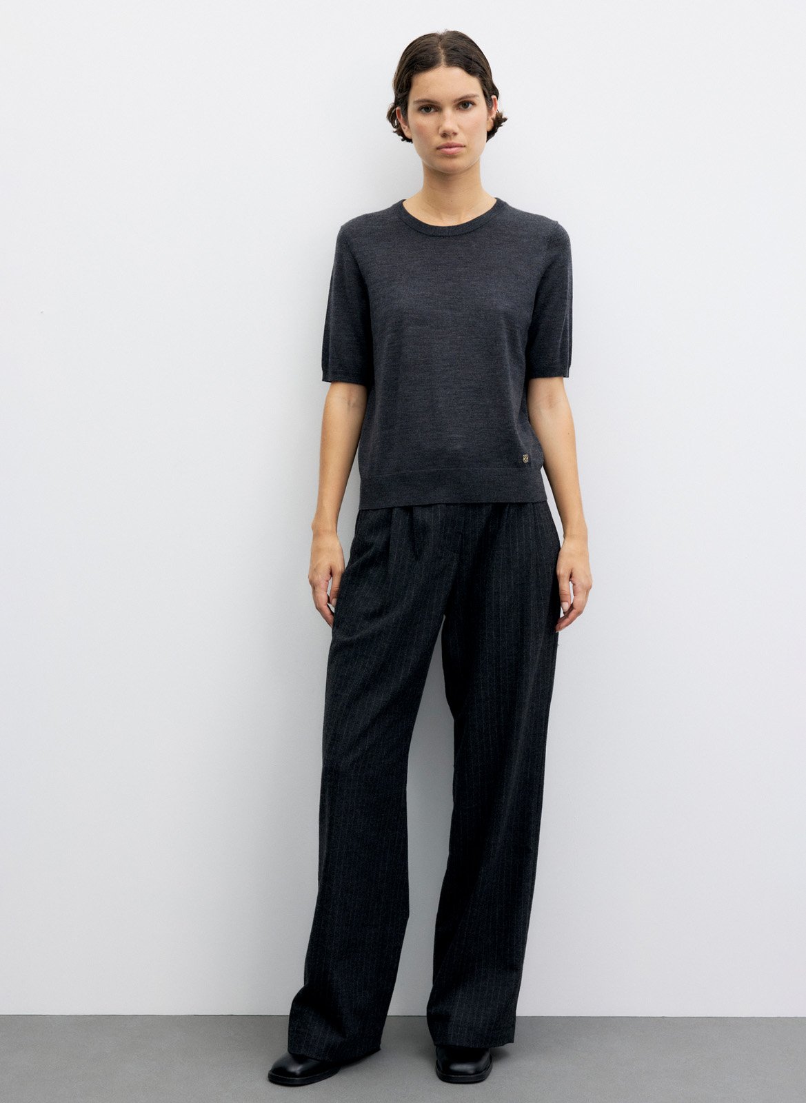 Pull manches courtes en lain GERARD DAREL Gris