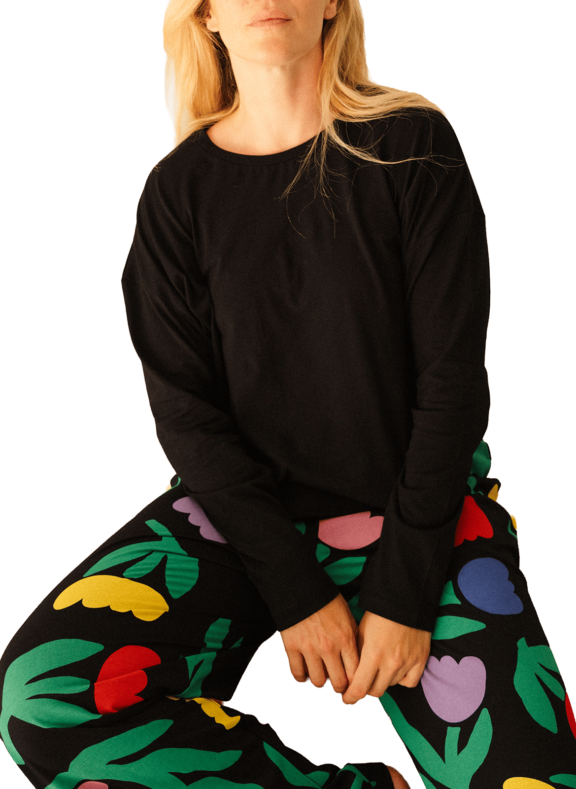 Ensemble de pyjama long ample imprimé WE ARE JOLIES Noir