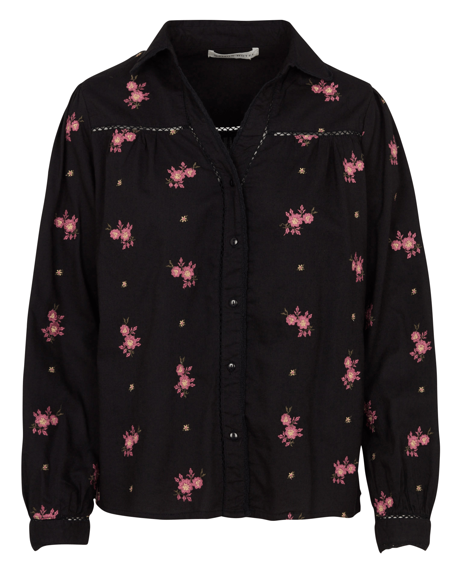 Straight shirt with embroidered motifs MAISON HOTEL Black