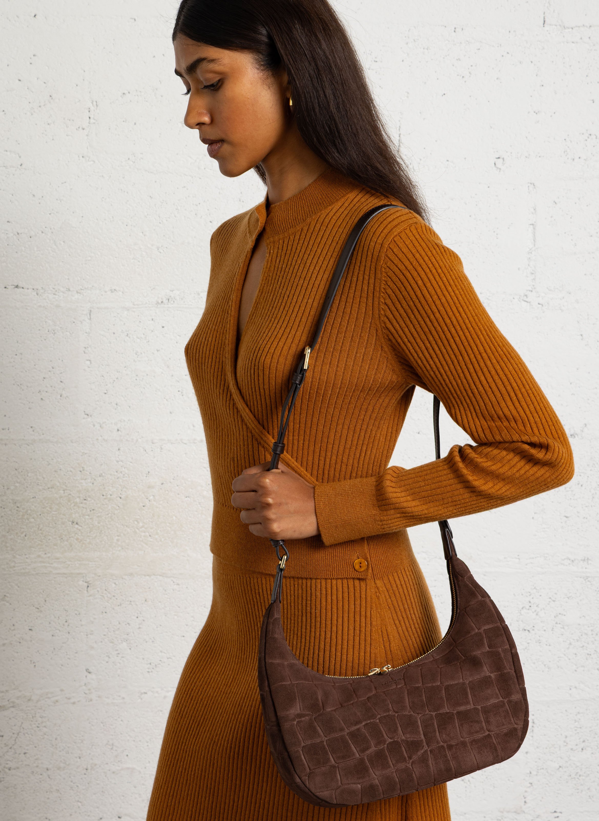 Leather hobo bag LE TANNEUR Brown