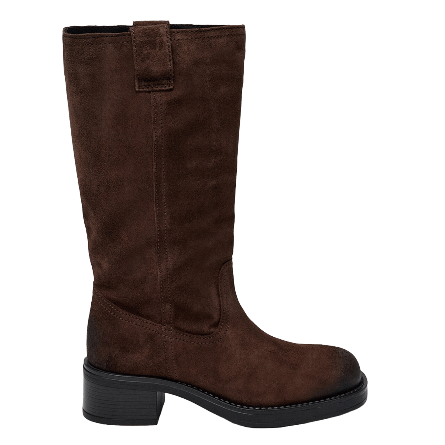 Bottes plates en cuir de vachette PAVEMENT Marron