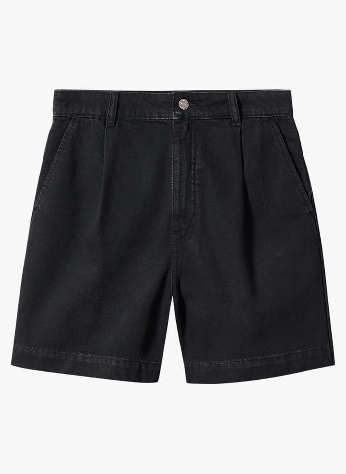 Grey Straight leg cotton shorts