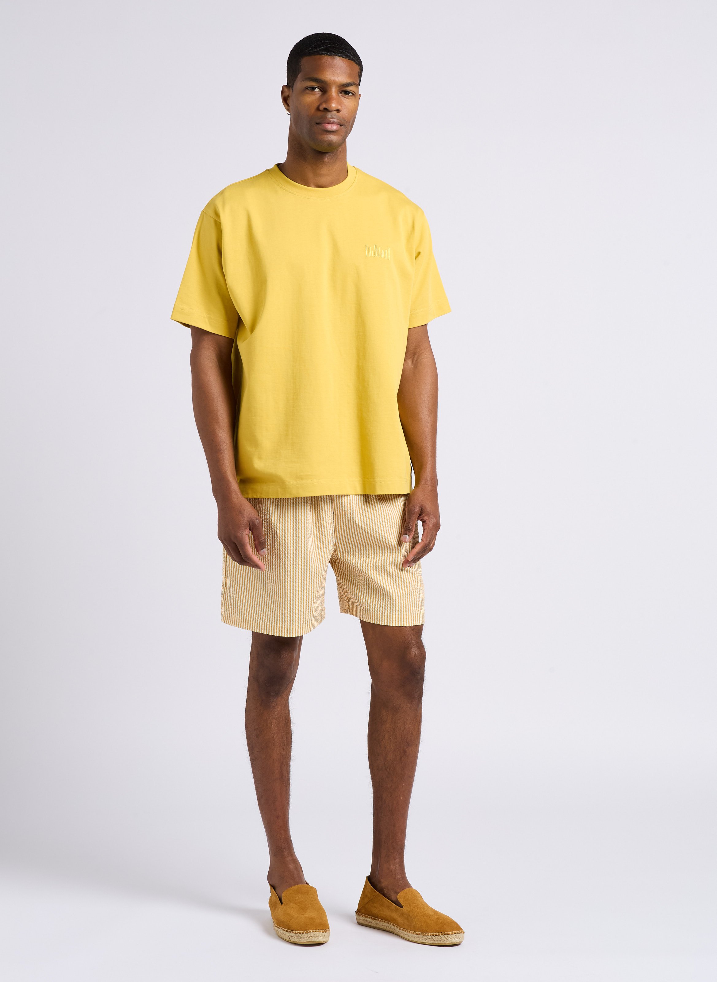 Gestreifte Badeshorts LES DEUX Gelb