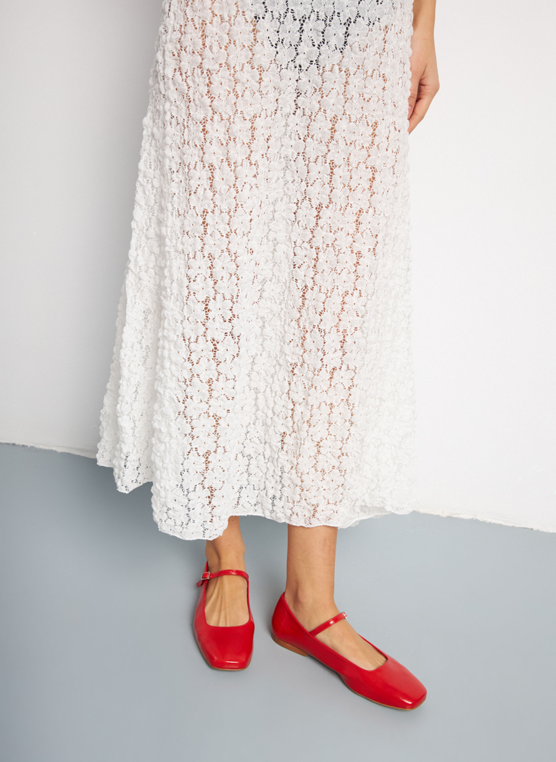 Ballerines en cuir vernis AUGUSTA Rouge