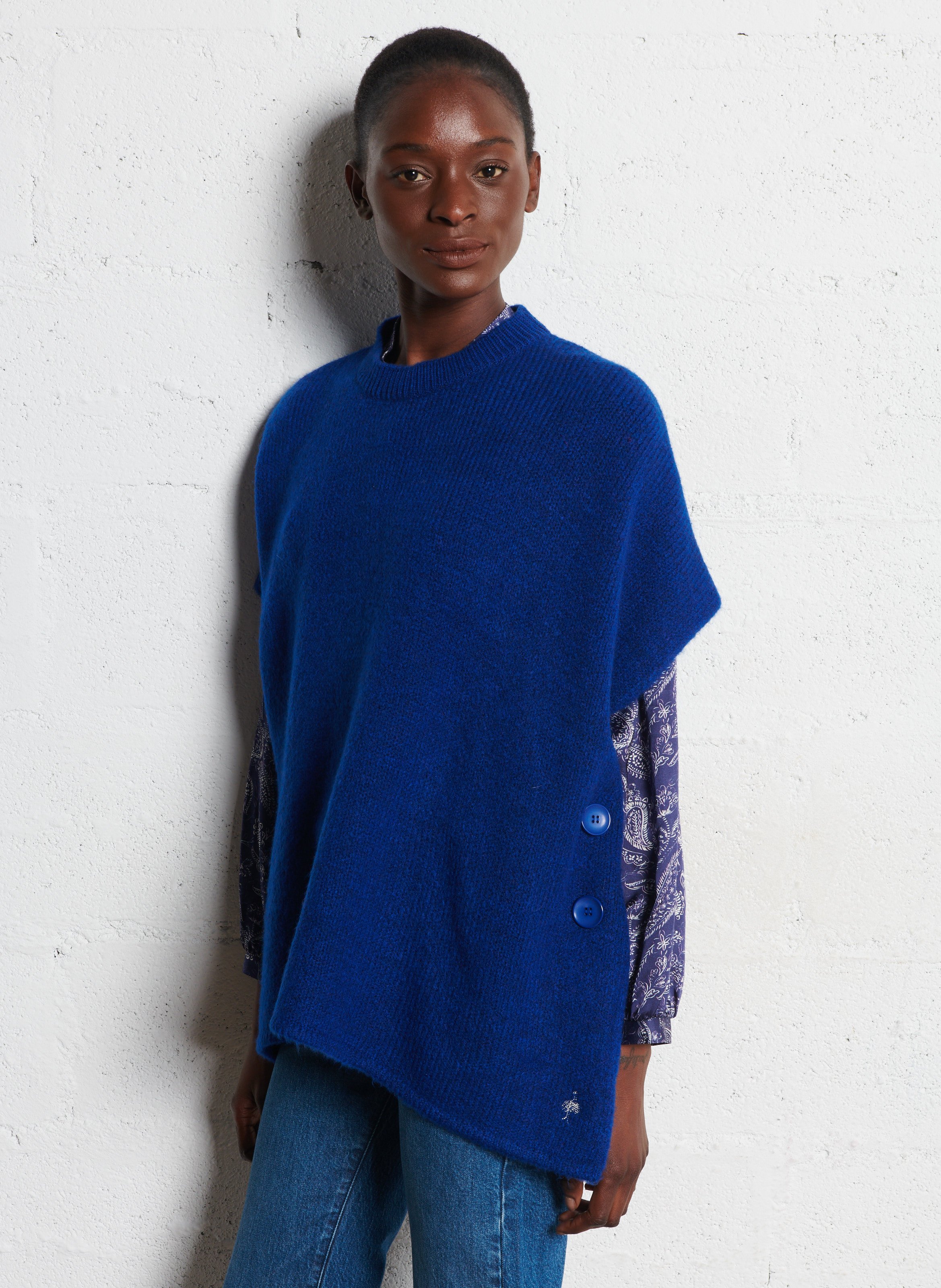 Oversized round-neck sweater ONE STEP Blue