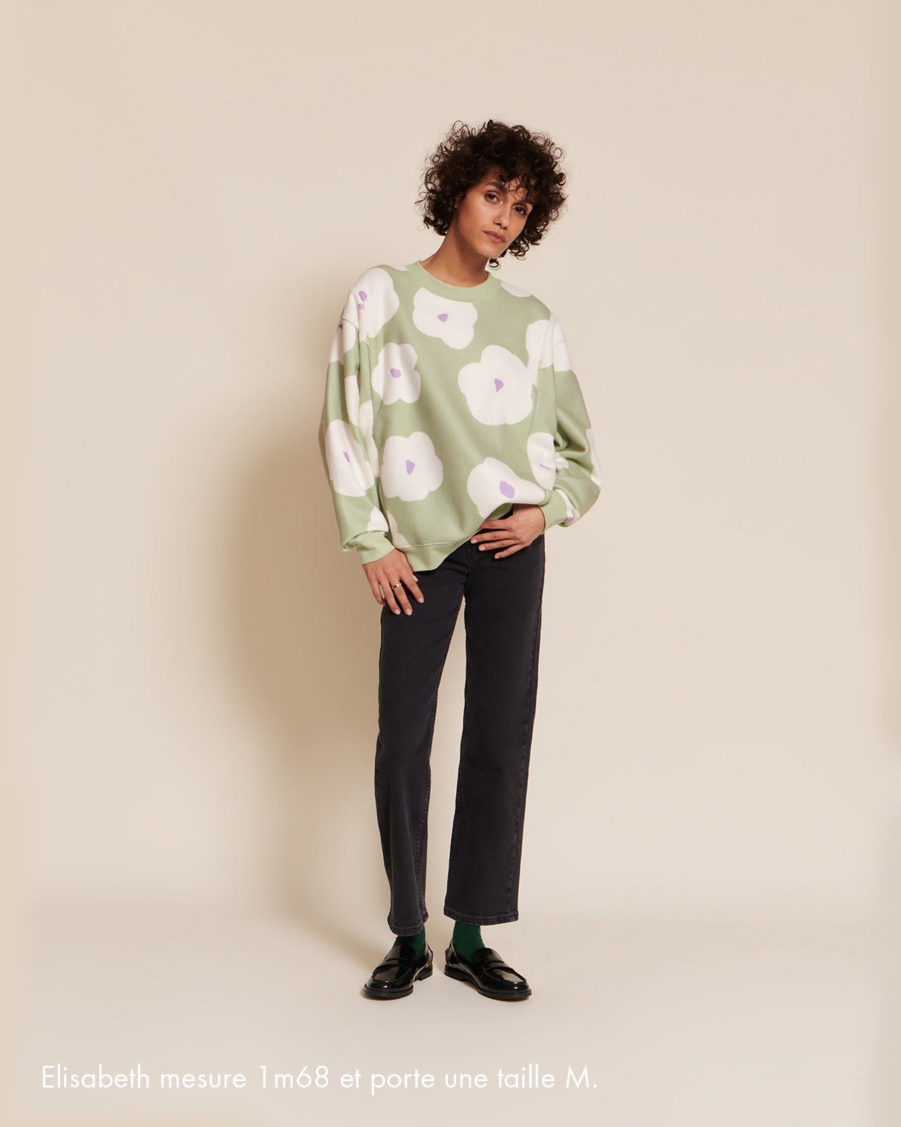The Silke nursing sweatshirt in recycled fleece EMOI EMOI Green