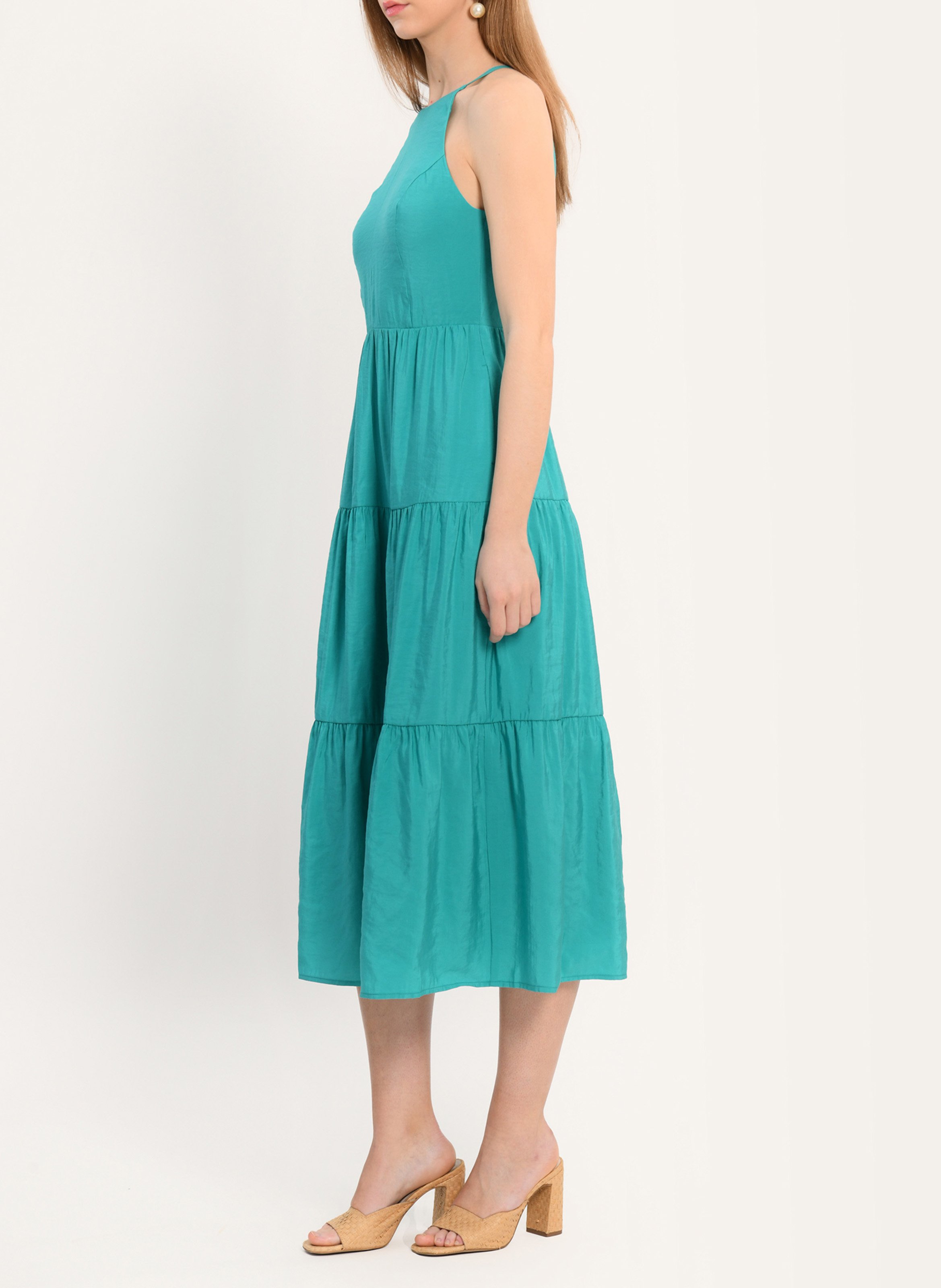 Robe midi col rond Adele Cyan Kookai Femme Place des Tendances