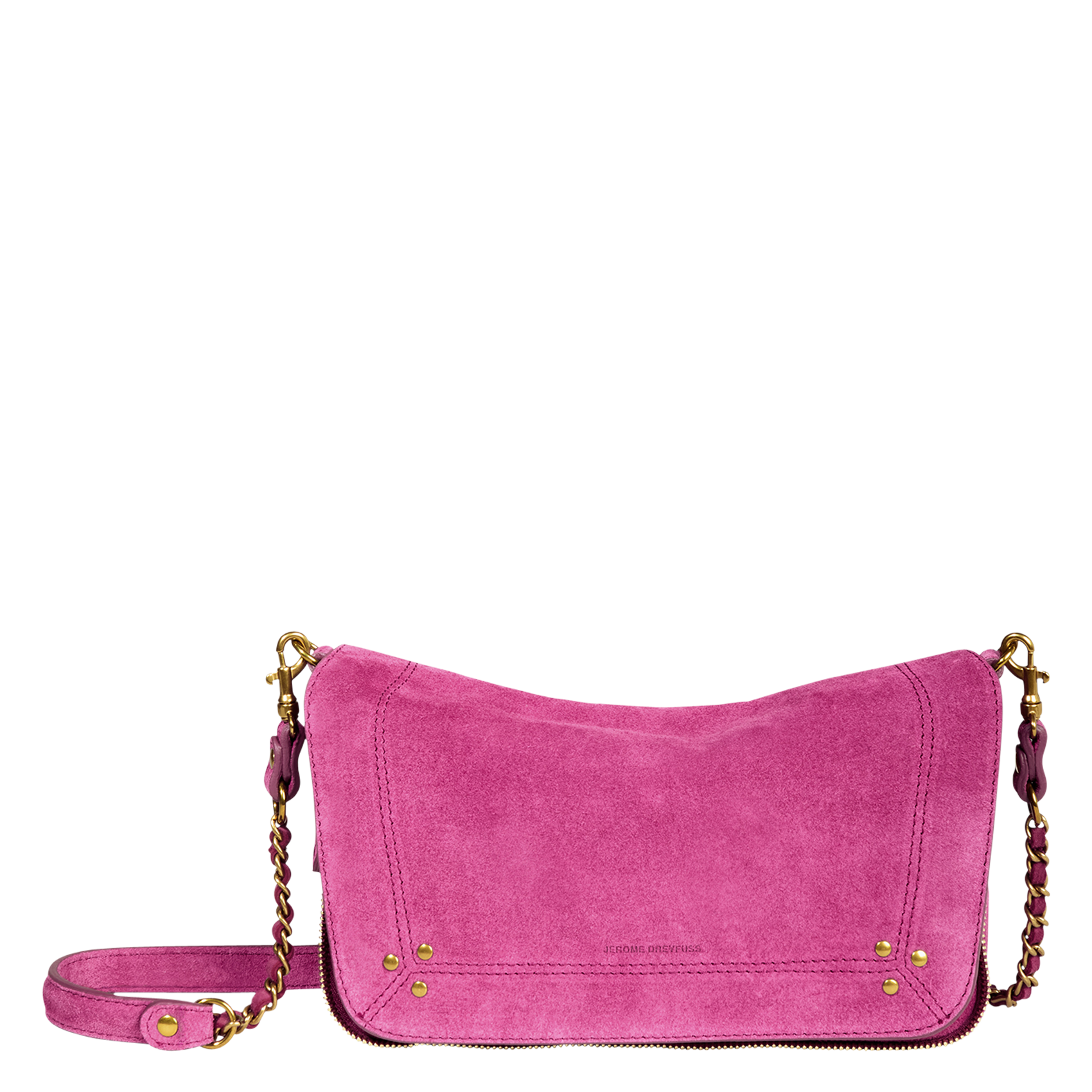 Shoulder bag with plain leather flap JEROME DREYFUSS Pink