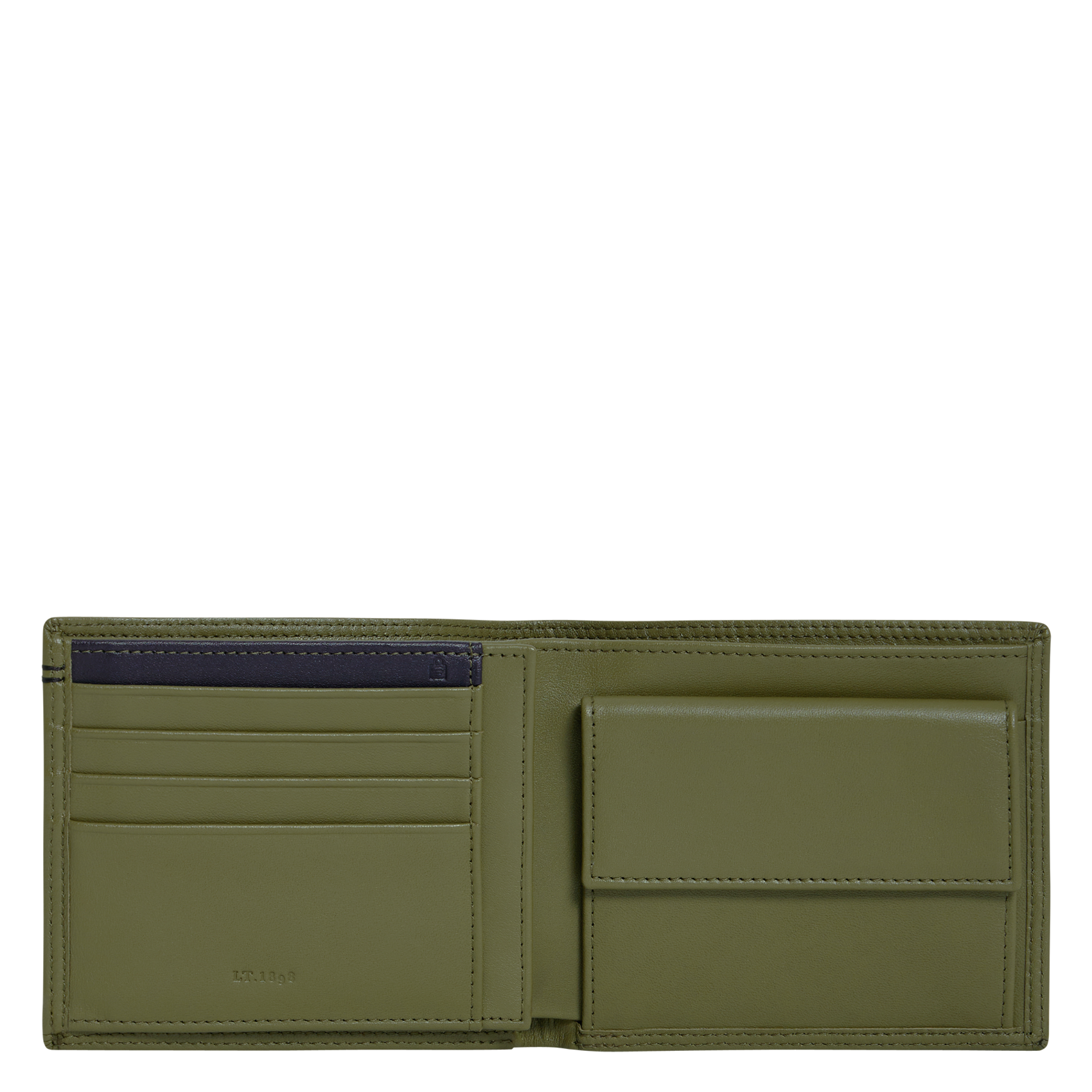 Gladde, leren portefeuille LE TANNEUR Veelkleurig