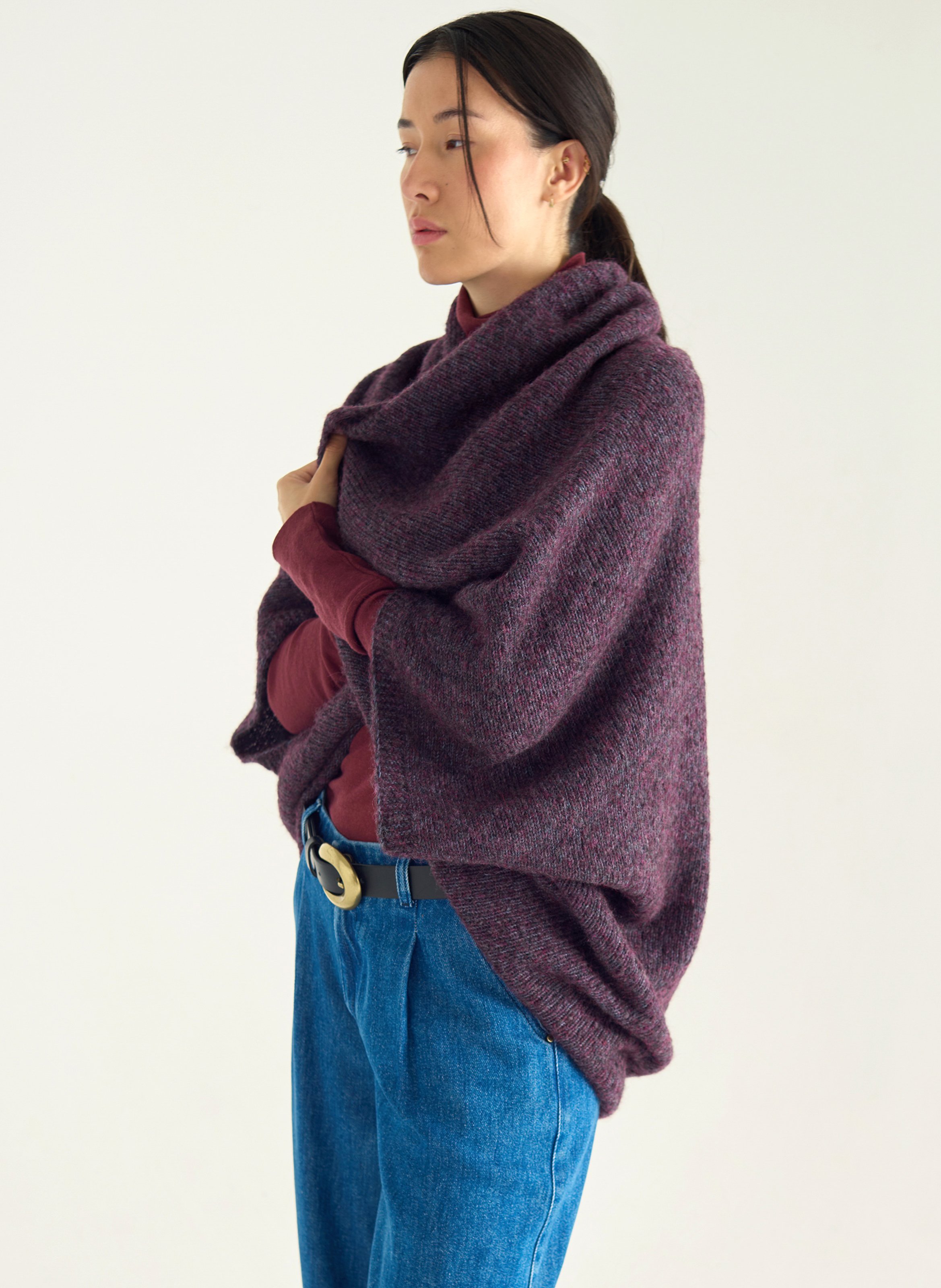 Ärmellose lockere Weste in Uni-Farbe ACOTE Violett