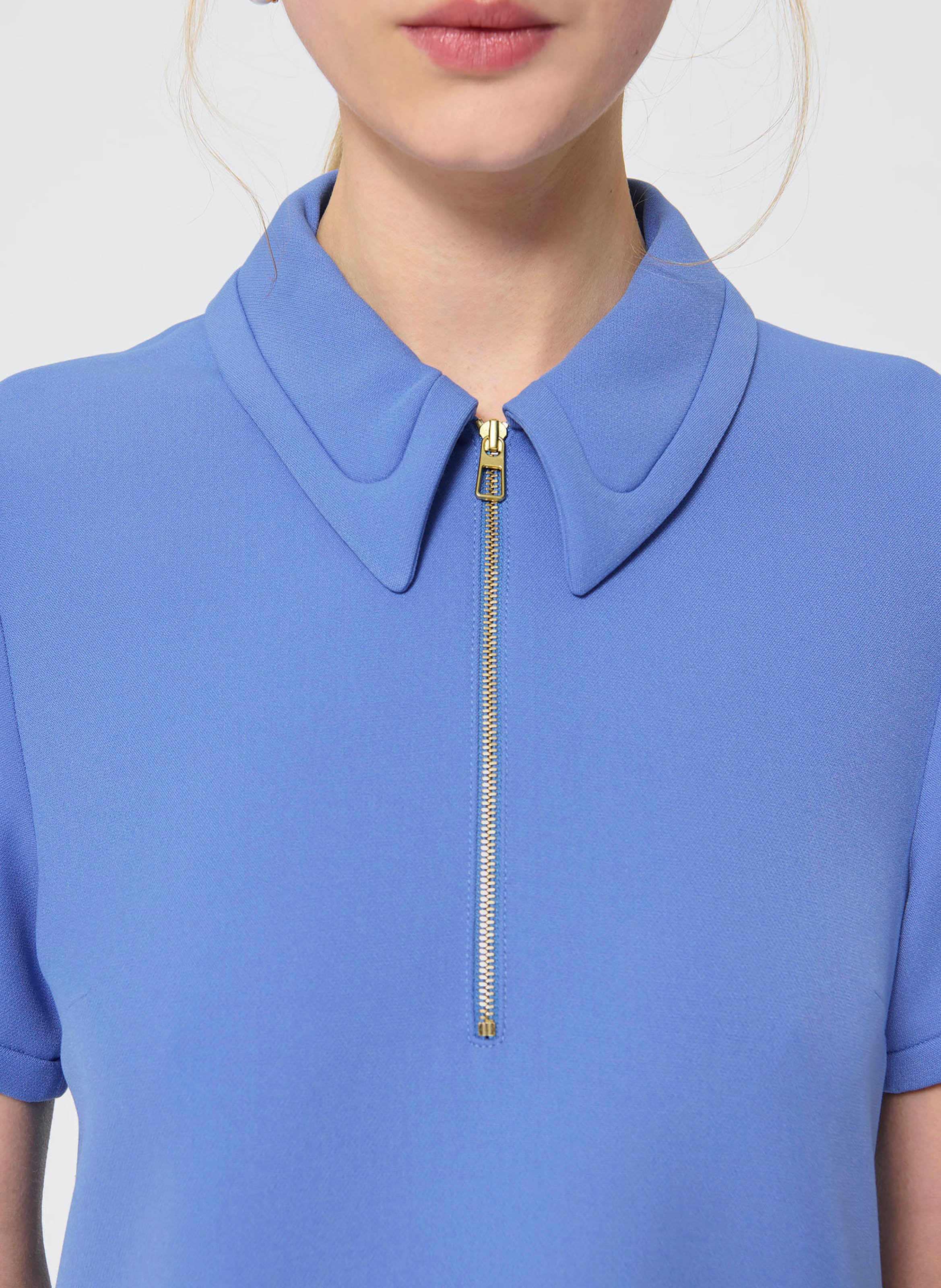 Abito corto a trapezio retrò TARA JARMON Blu