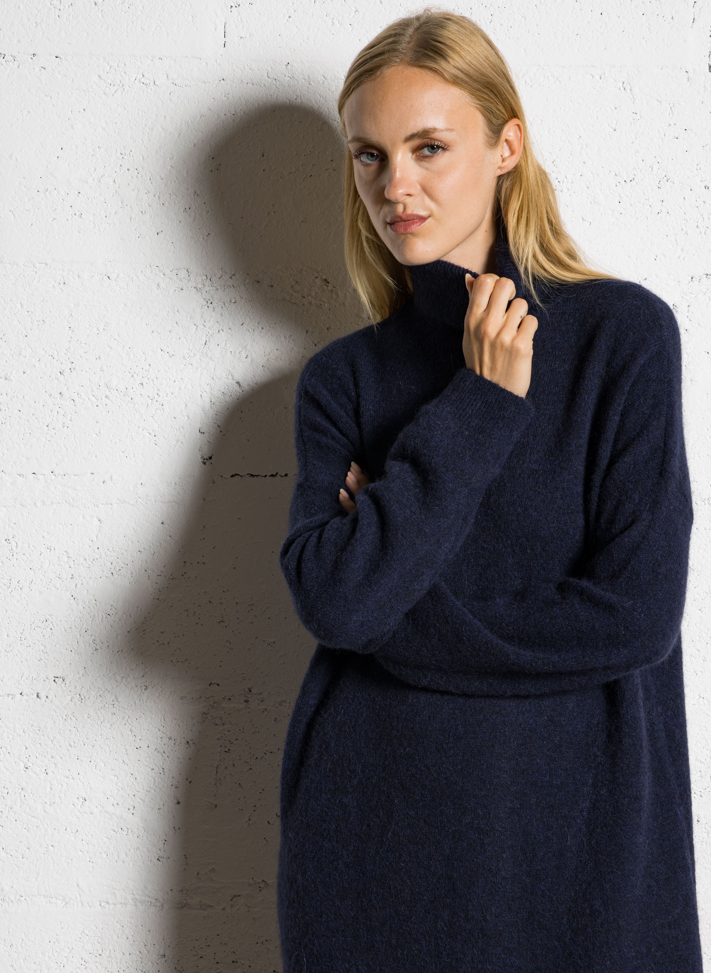 Long high-neck dress DES PETITS HAUTS Blue