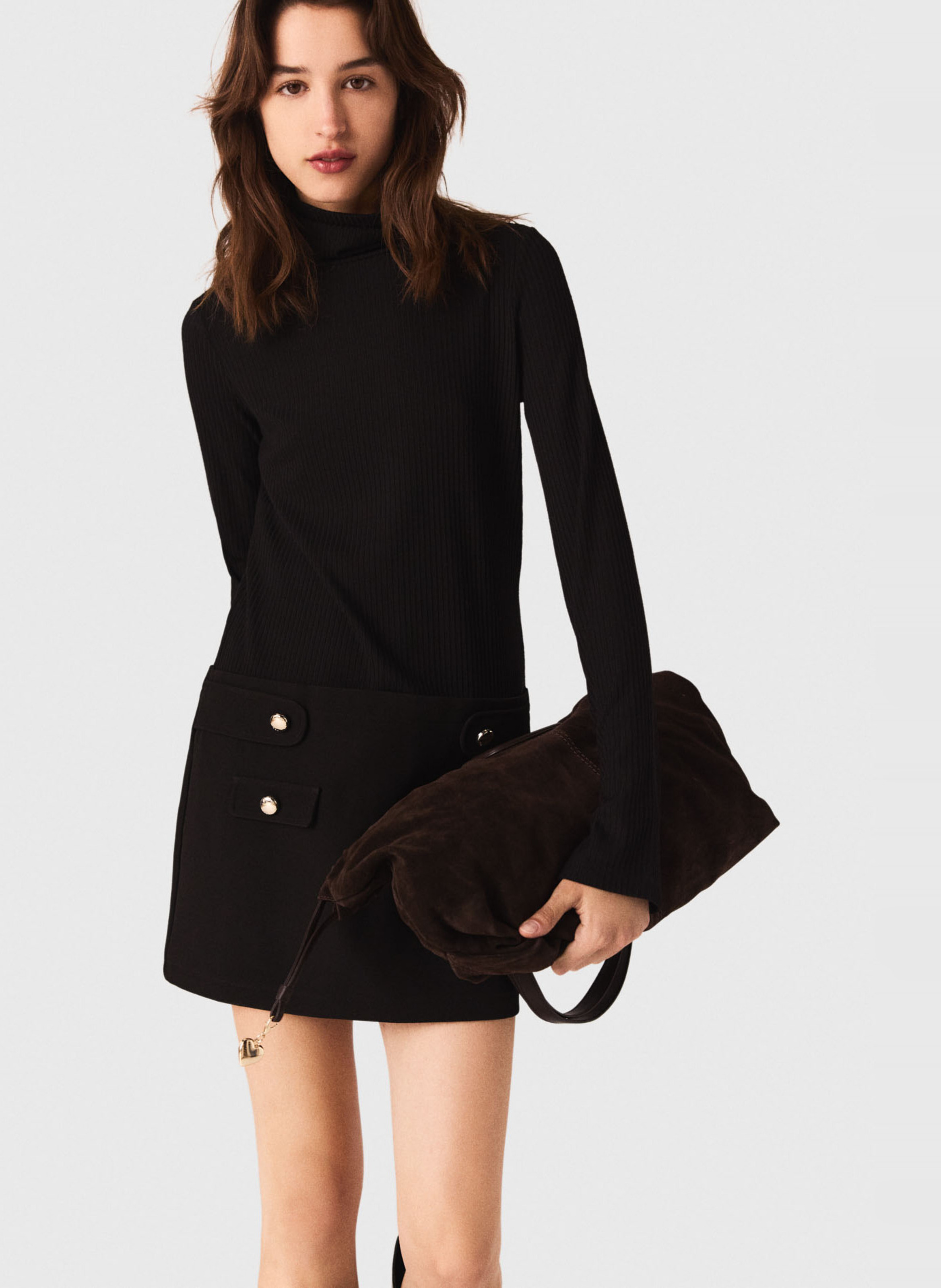 Roll-neck sweater dress MAJE Black