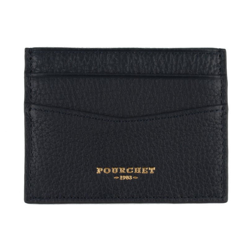 Card holder - cowhide leather POURCHET Blue